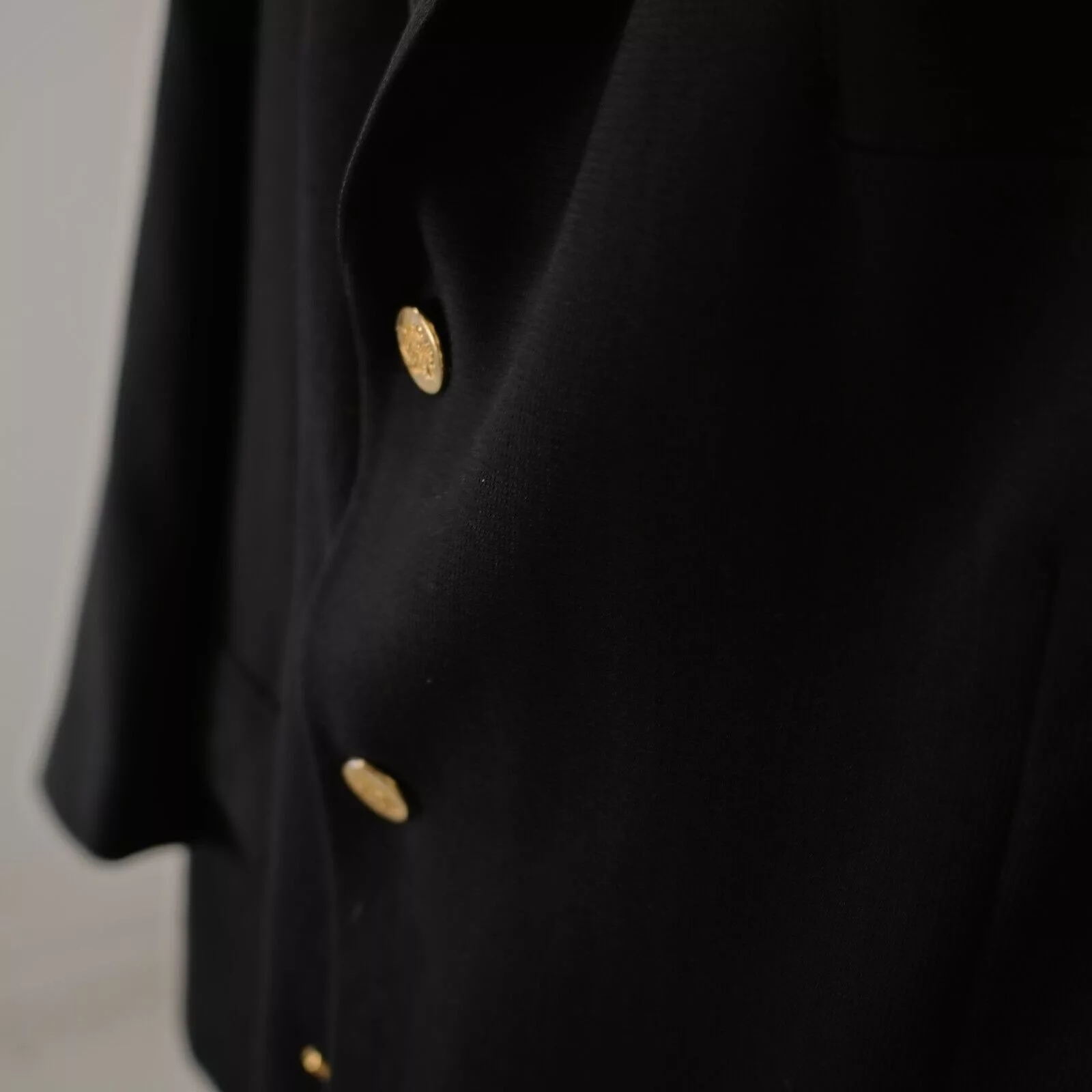 Pronto Uomo Blazers Pronto Uomo Thick Textured Worsted Wool Black 3 Gold Button