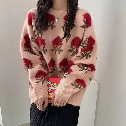 Japanese Brand Sweaters Japanese Brand × Vintage ZOKI Designed Women Jumper Elegant Korean Pink Streetwear