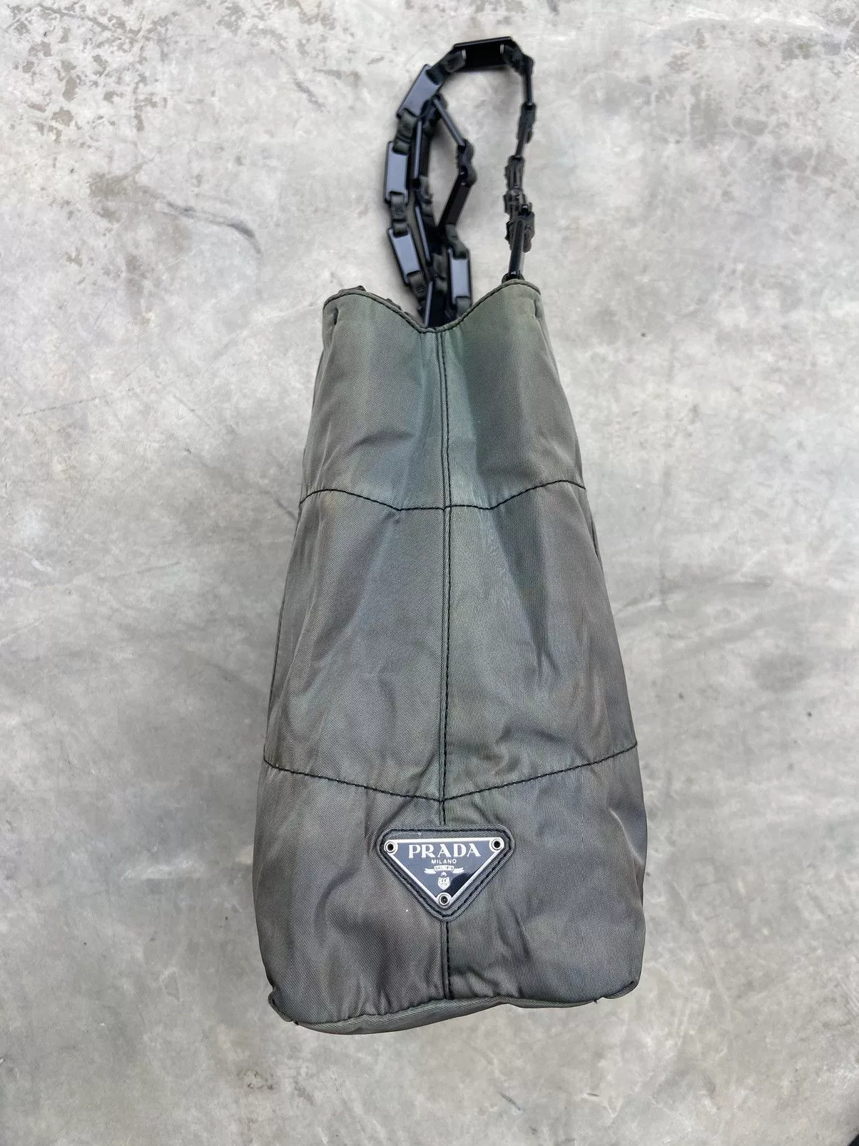 Prada Shoulder Bags authentic Prada Tessuto Shoulder Bag Green