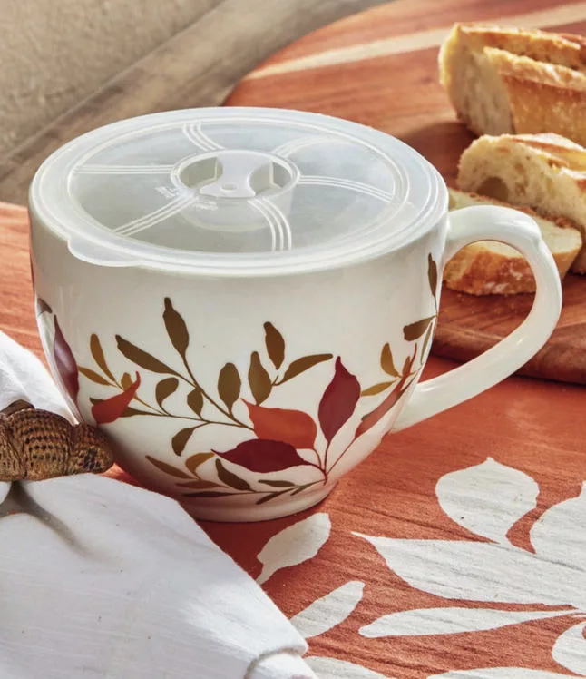 Autumn Botanical Soup Mug With Lid