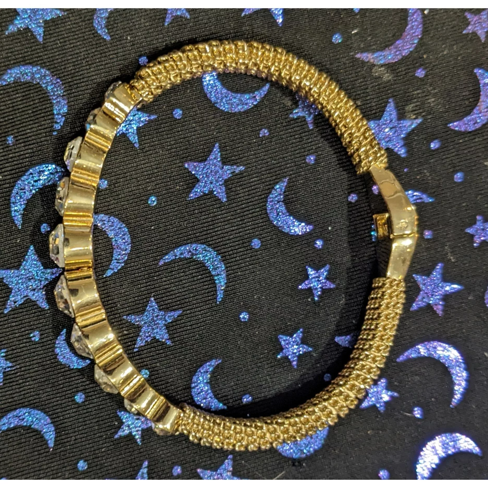 Other Bracelets Other Gold Rhinestone Gemmed Statement Bracelet