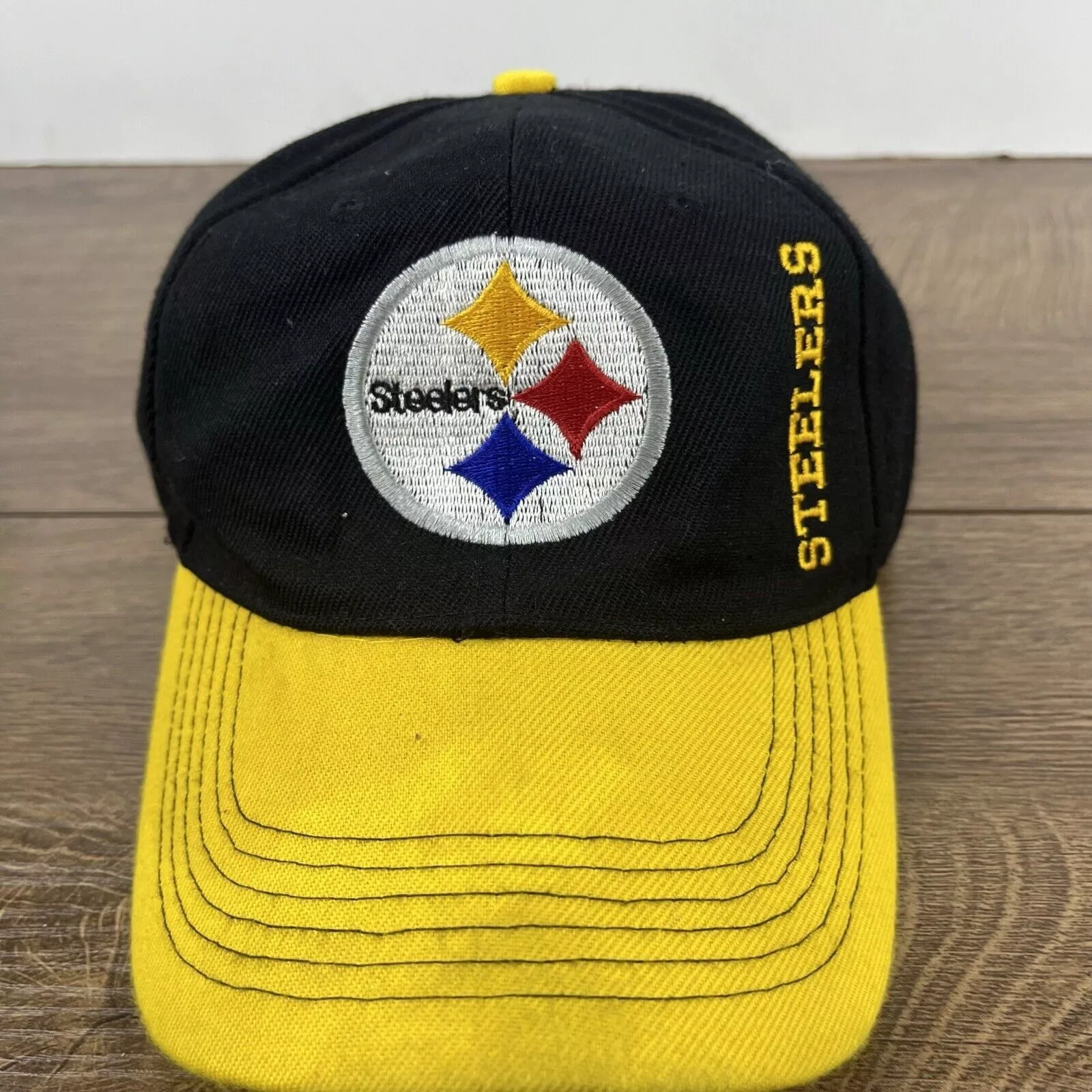 Other Hats Other Pittsburgh Steelers Hat Yellow Bill Black Hat Adjustable Bla