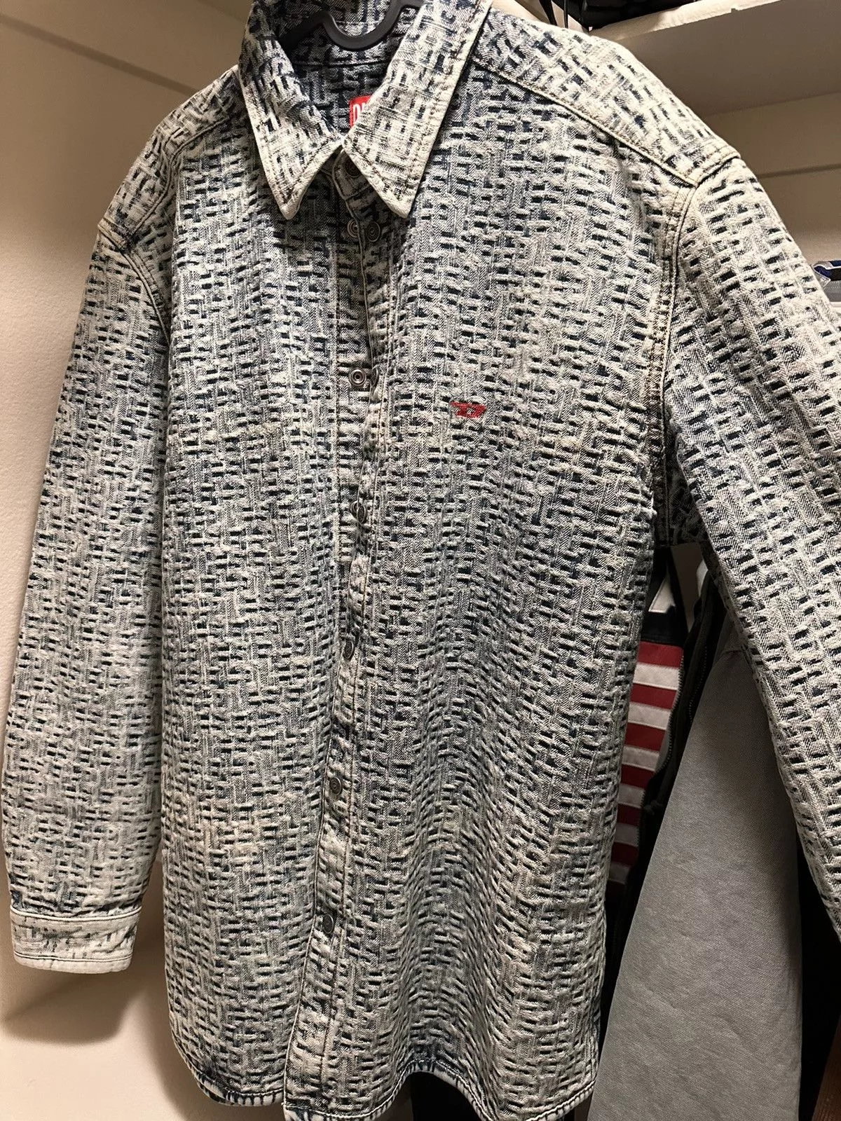 Diesel Light Jackets Diesel men’s monogram overshirt Blue