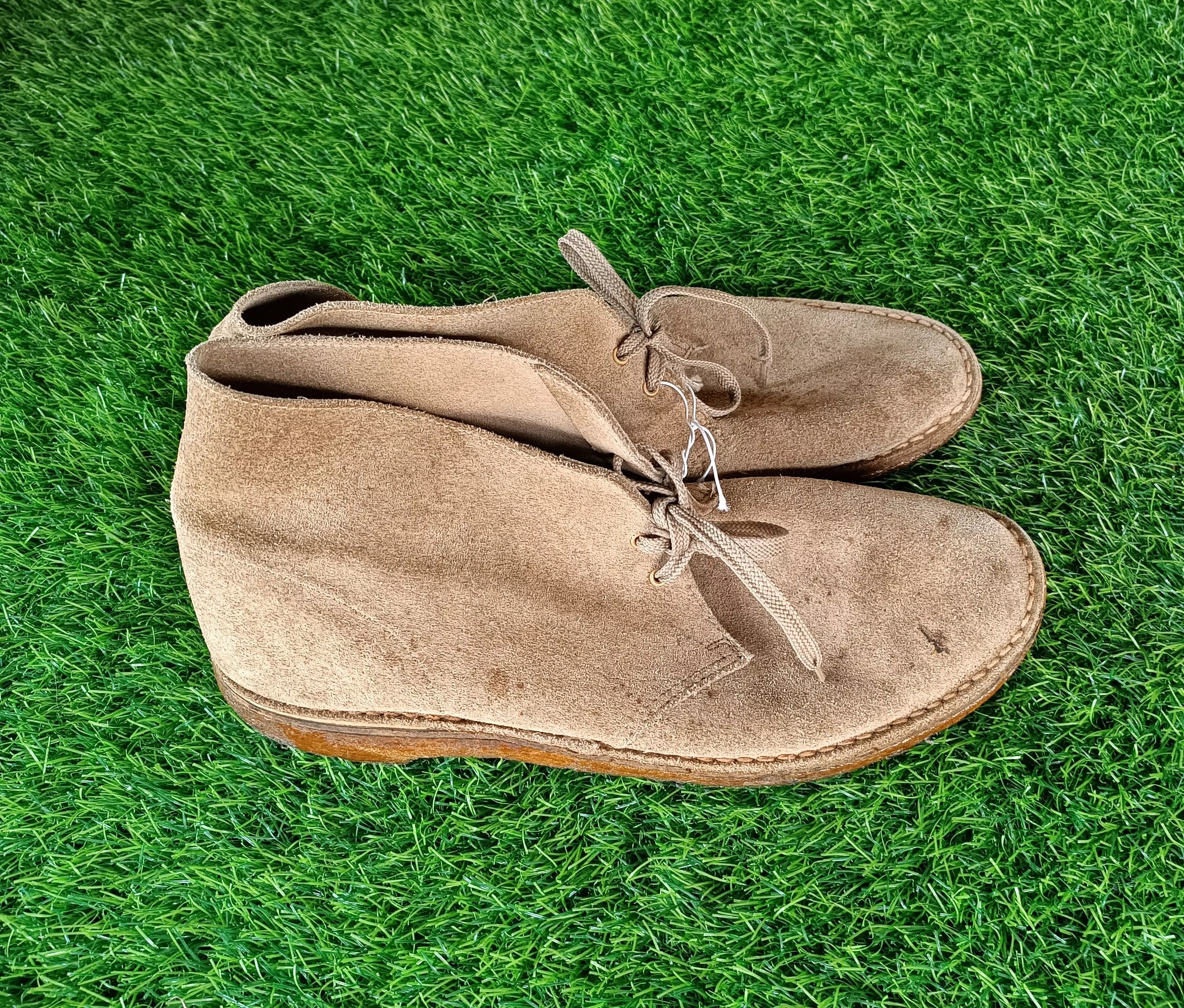 Clarks Boots Clarks × Leather × Vintage CLARK ENGLAND SUEDE LEATHER DESERT BOOTS SIZE 10 Usa White