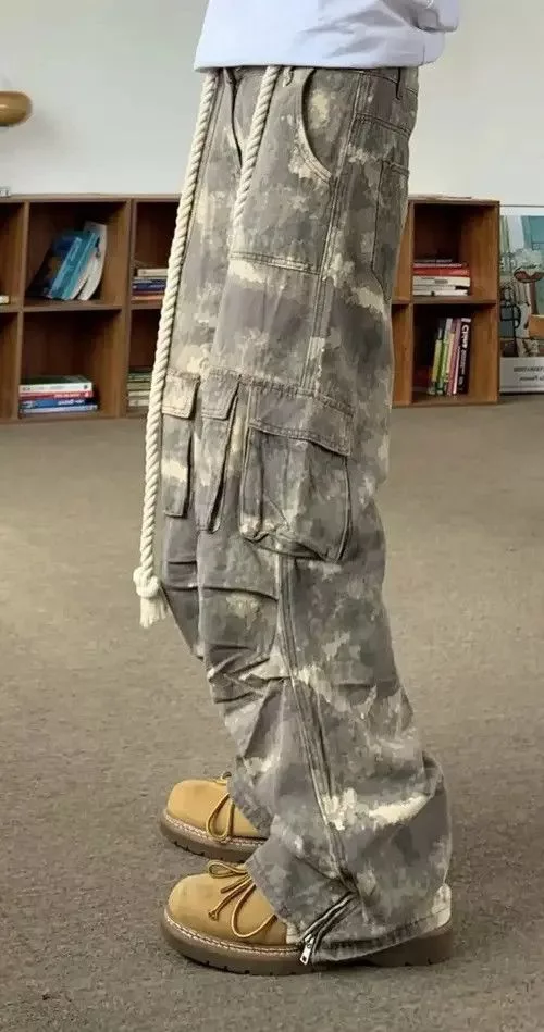Jean Denim Jean Oversize Camouflage Cargo Pant Multi Avant-Garde