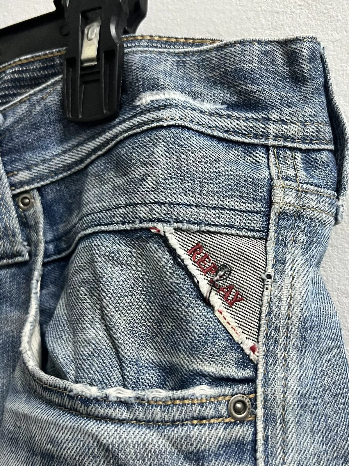 Replay × Vintage REPLAY DENIM DISTREES BUTTON FLY Blue