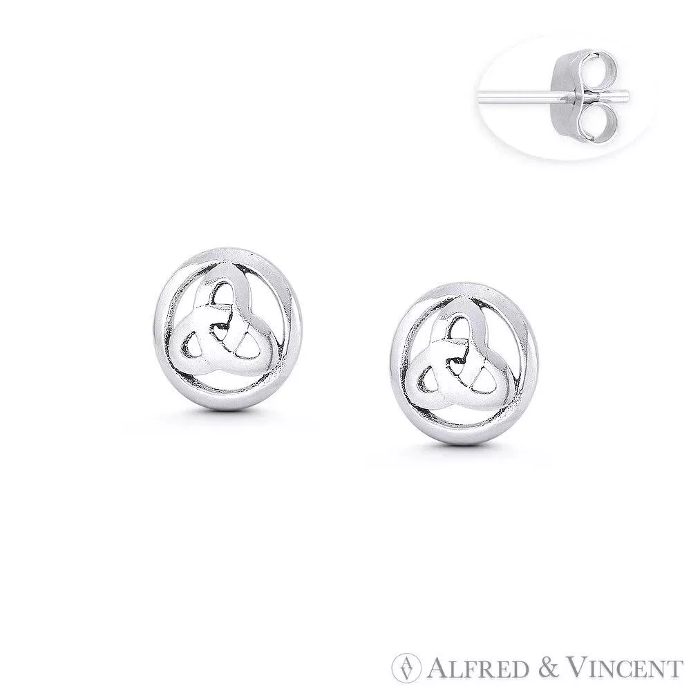 Other Earrings Other Trinity-Knot / Triquetra Celtic Charm 10mm Stud Earrings Silver
