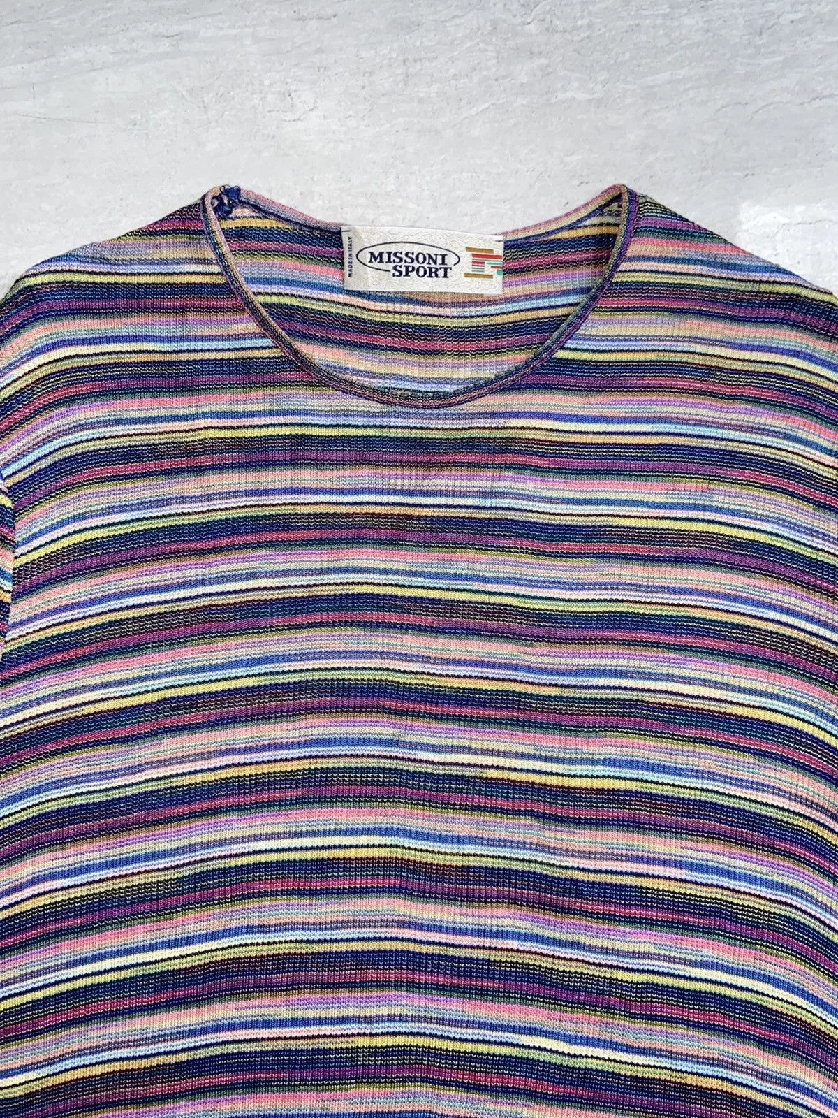 Missoni Short Sleeve T Shirts MISSONI SPORT Striped T-shirt Pink