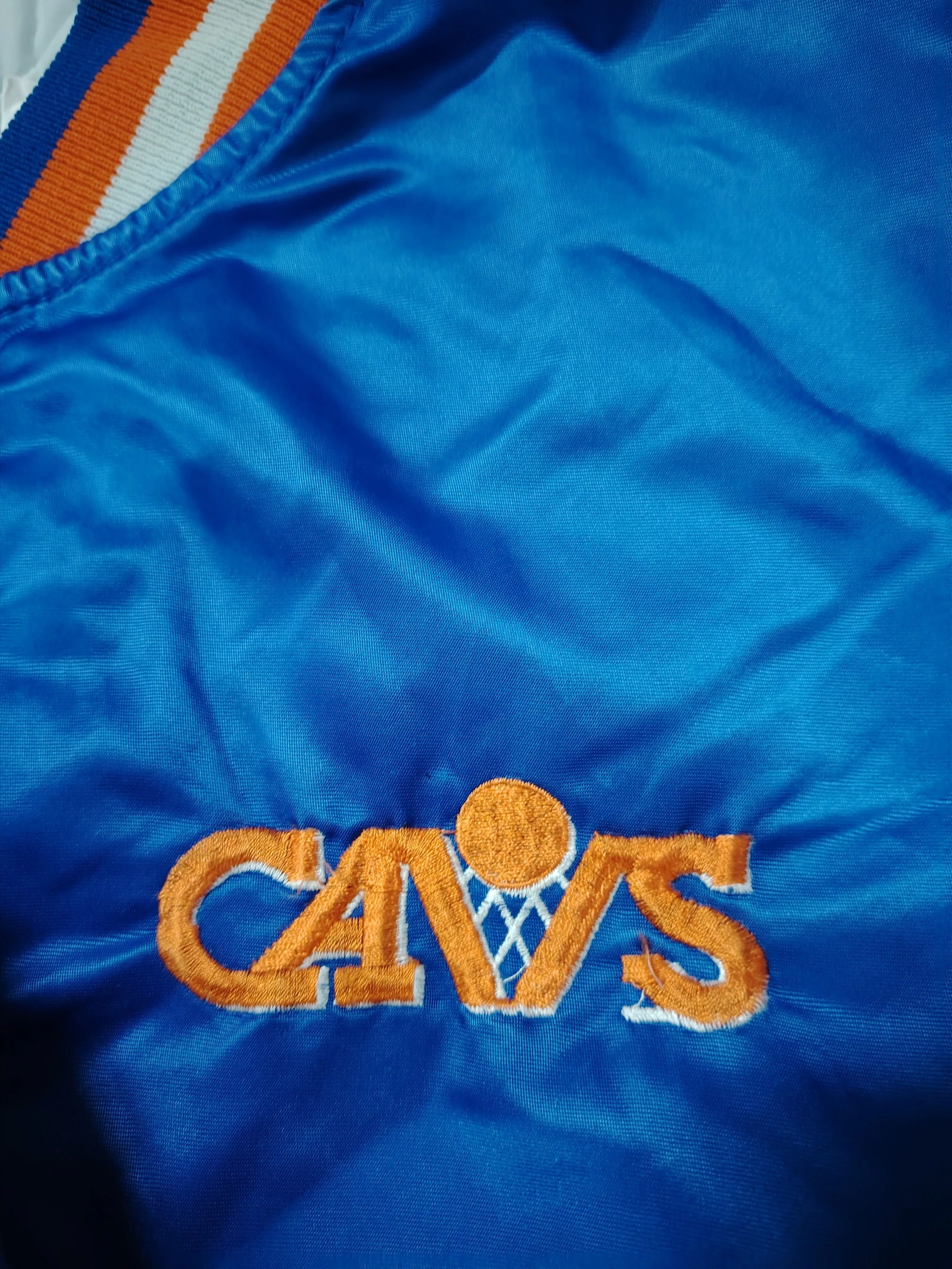 NBA Bombers NBA × Starter × Vintage Vintage Starter Cleveland Cavaliers Satin Jacket NBA Blue