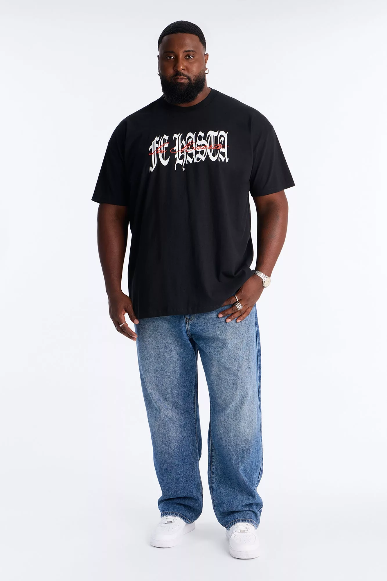 Fe Hasta La Muerte Oversized Short Sleeve Tee - Black