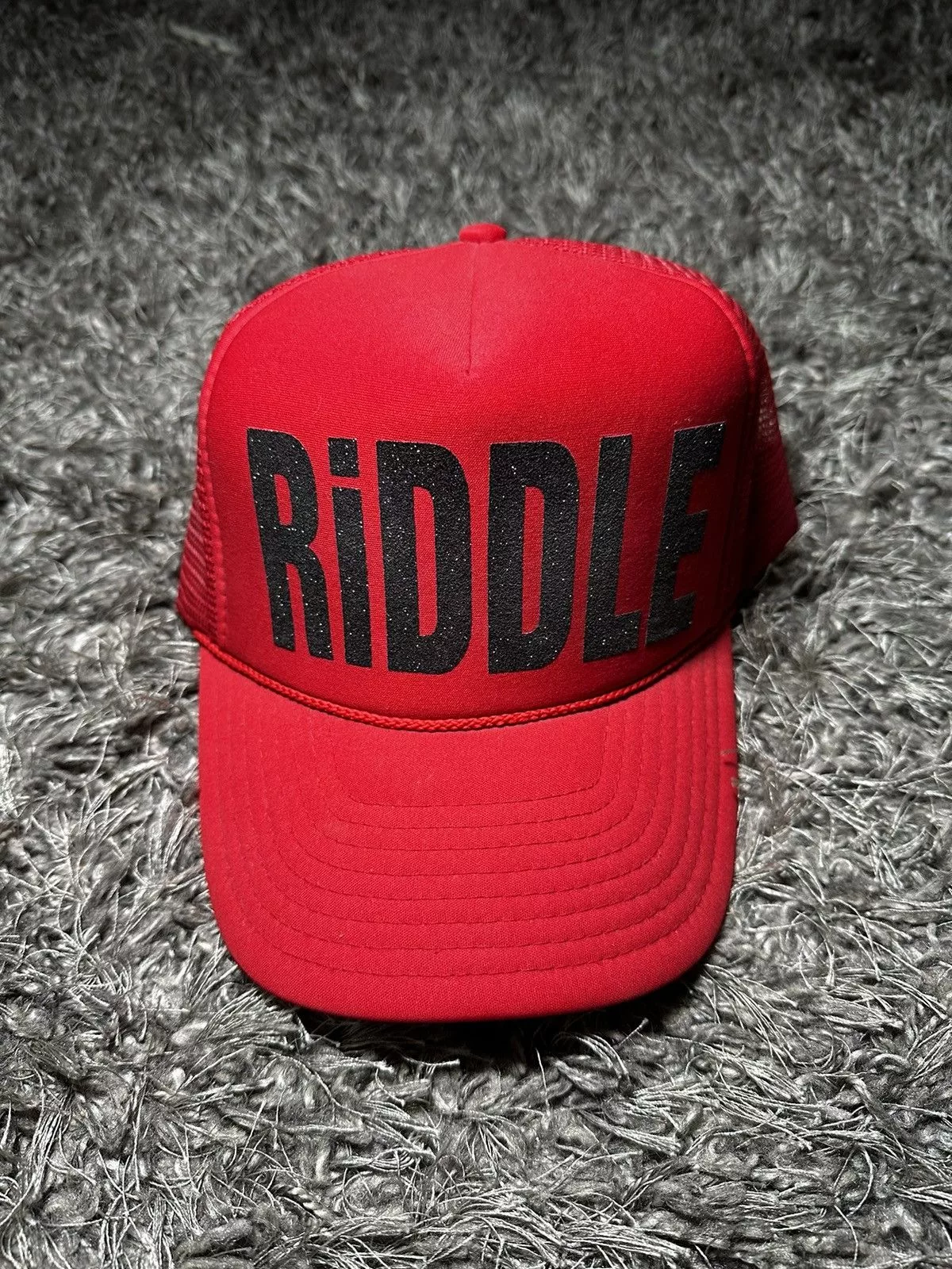Antony Riddle Hats Antony Riddle Red/Black Glitter RiDDLE Trucker Hat