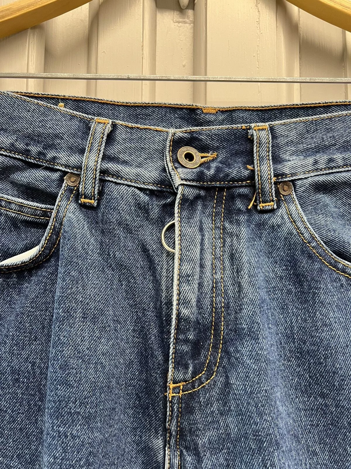 Off-White Denim Off-White Off White Gothic Embroidered Jeans Blue