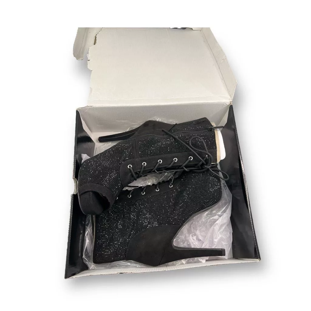 Other Heels Other Torrid Rhinestone Pointed Booties Size 9.5 Black
