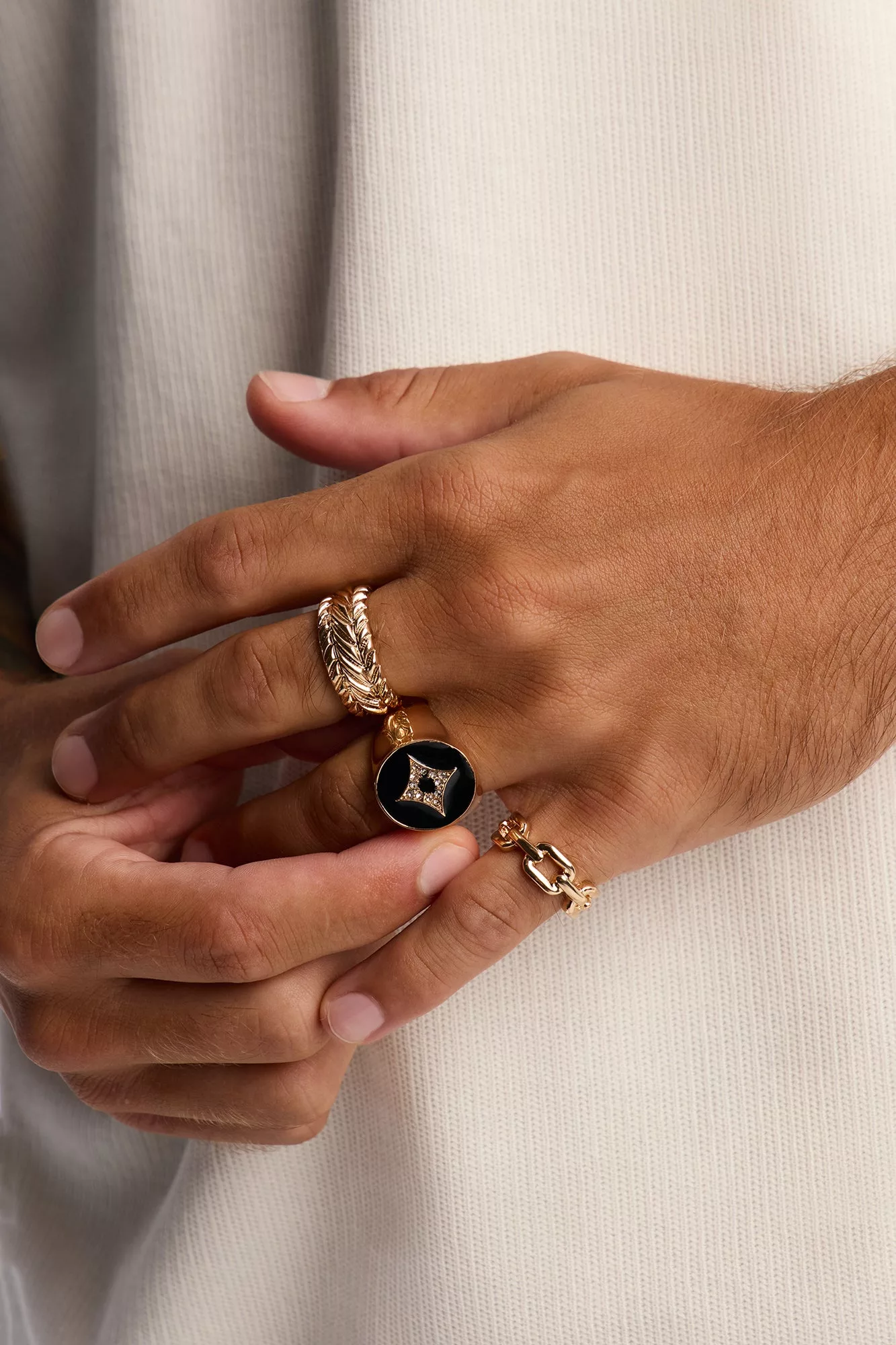 Woven Starlight Ring Set - Gold