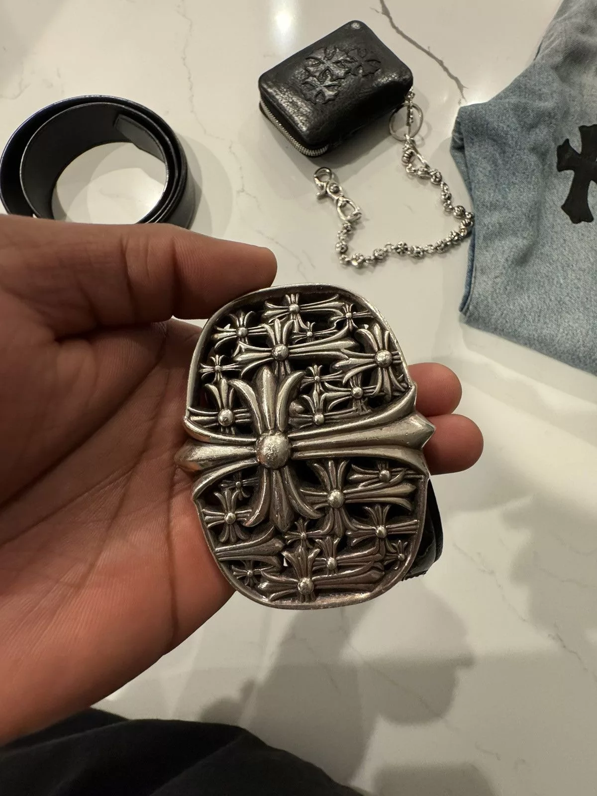 Chrome Hearts Belts Chrome Hearts Chrome heart “CEMETERY” belt Black