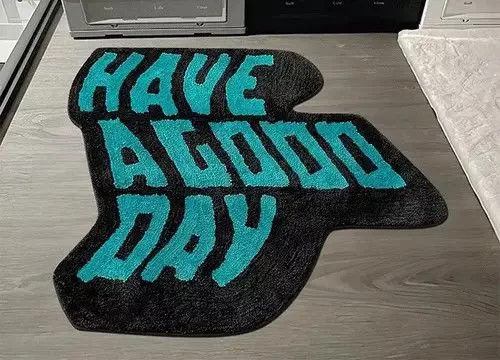 Other Miscellaneous Other Handmade Irregular Tufting Letters Rugs Black