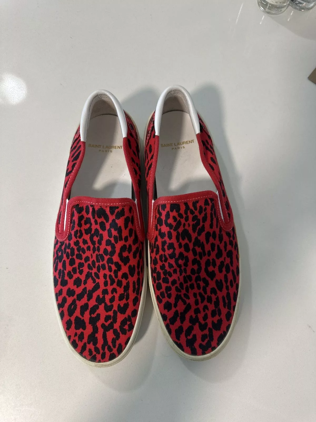 Saint Laurent Paris Low Top Sneakers Saint Laurent Paris × Yves Saint Laurent Saint Laurent Babycat Red Slip-Ons