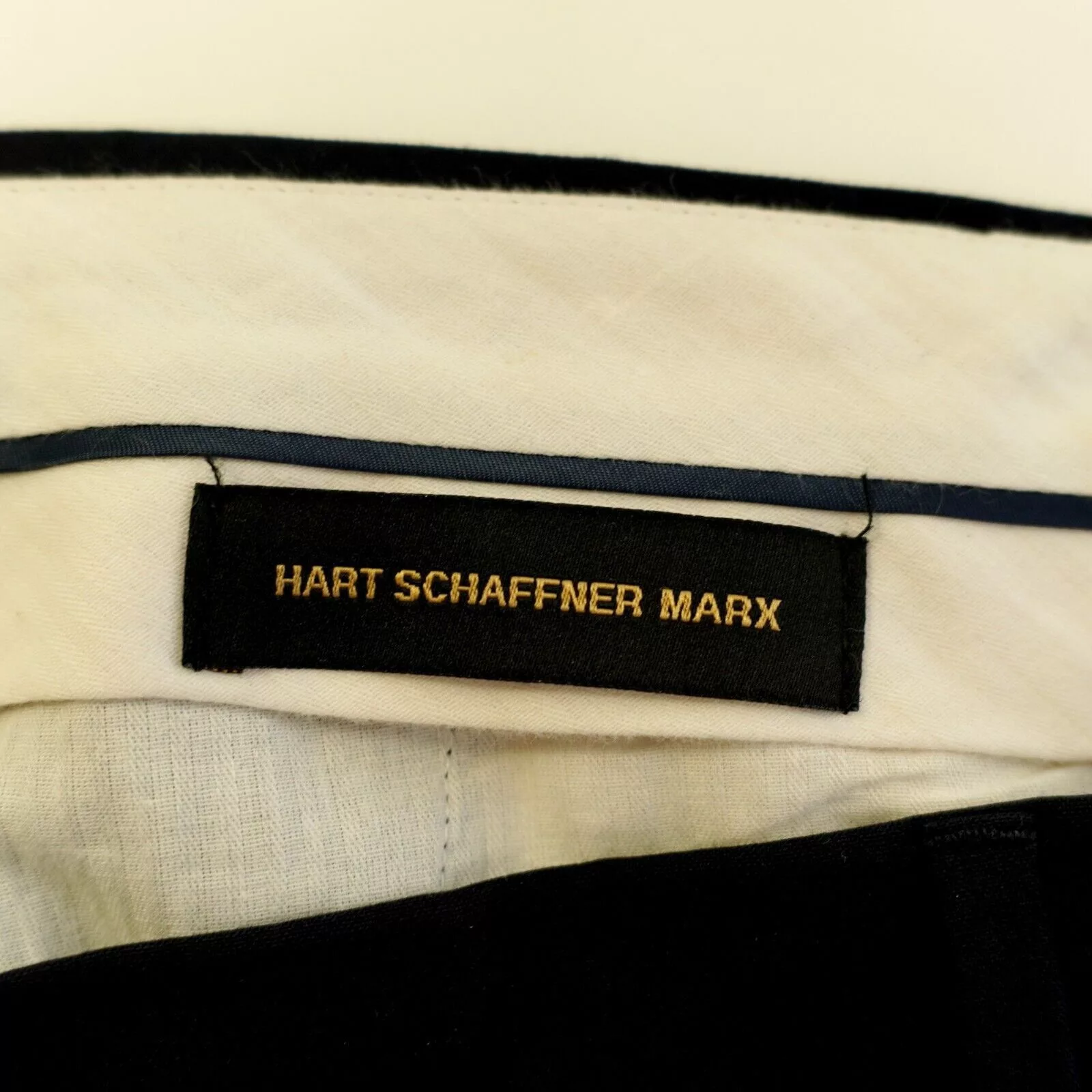 Hart Schaffner Marx Formal Trousers Hart Schaffner Marx Wool Blue Pleated Cuffed Mid Rise Dress