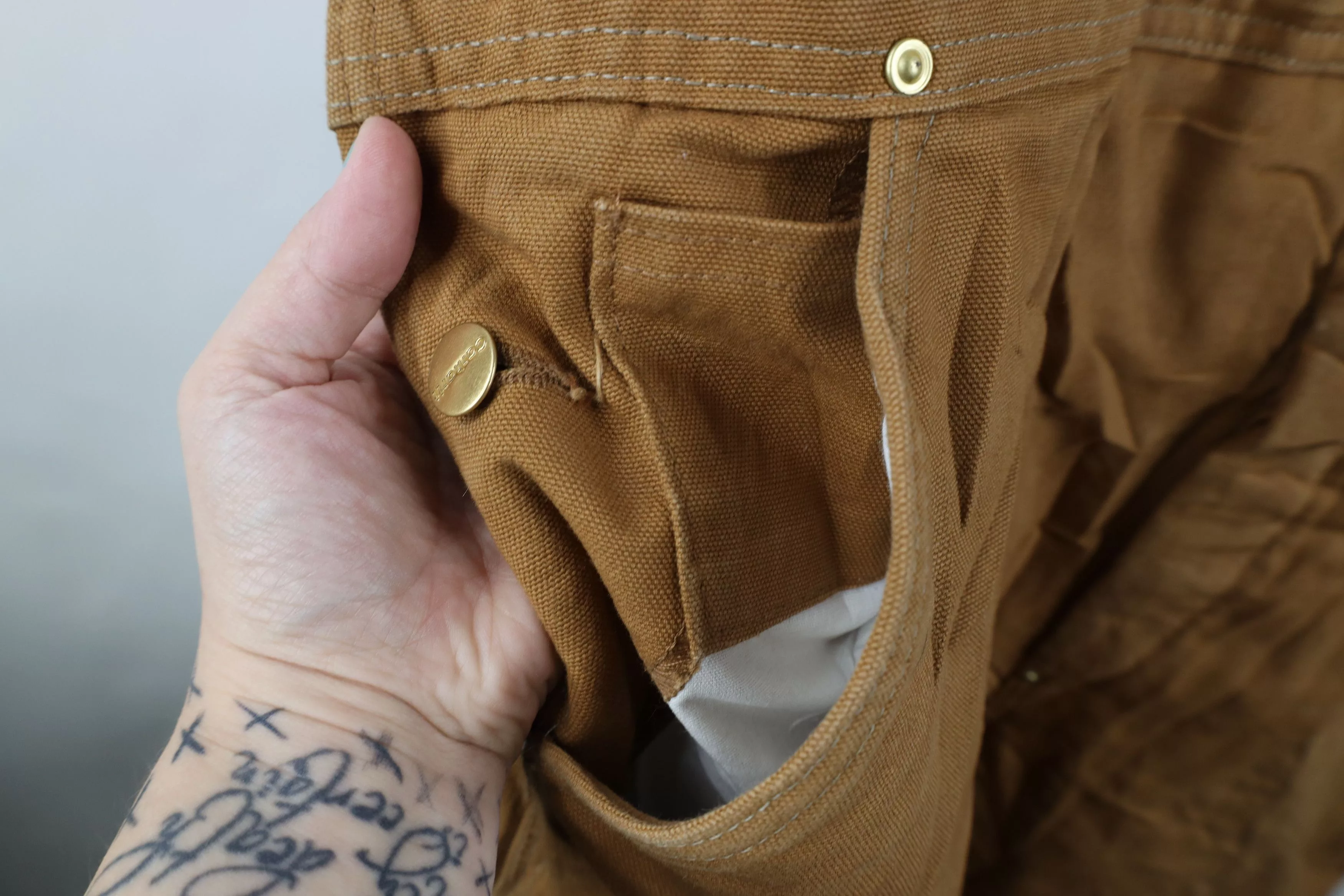 Carhartt Overalls Jumpsuits Carhartt × Vintage Vintage Y2K 2002 Carhartt Wide Leg Double Knee Overalls Brown