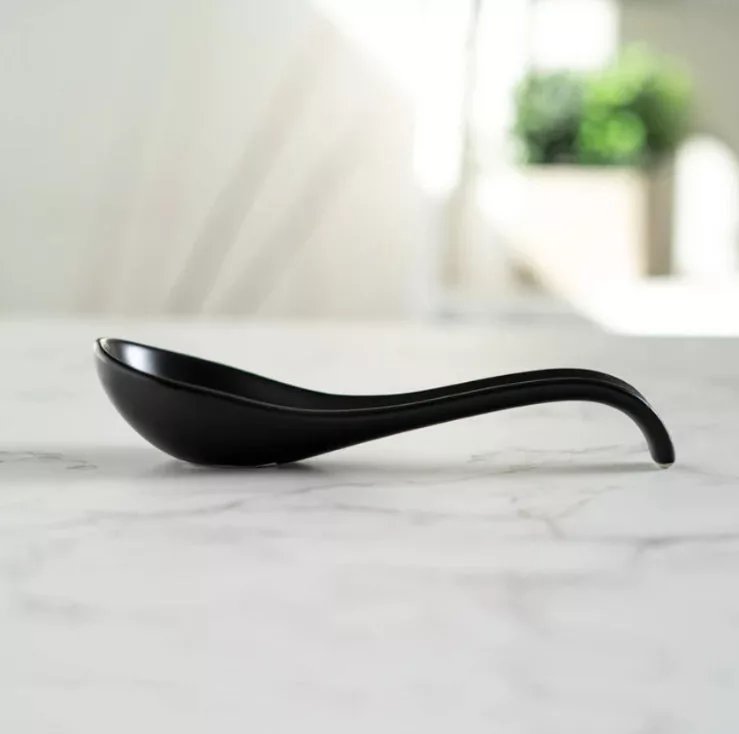 Porcelain Soup Spoon Black