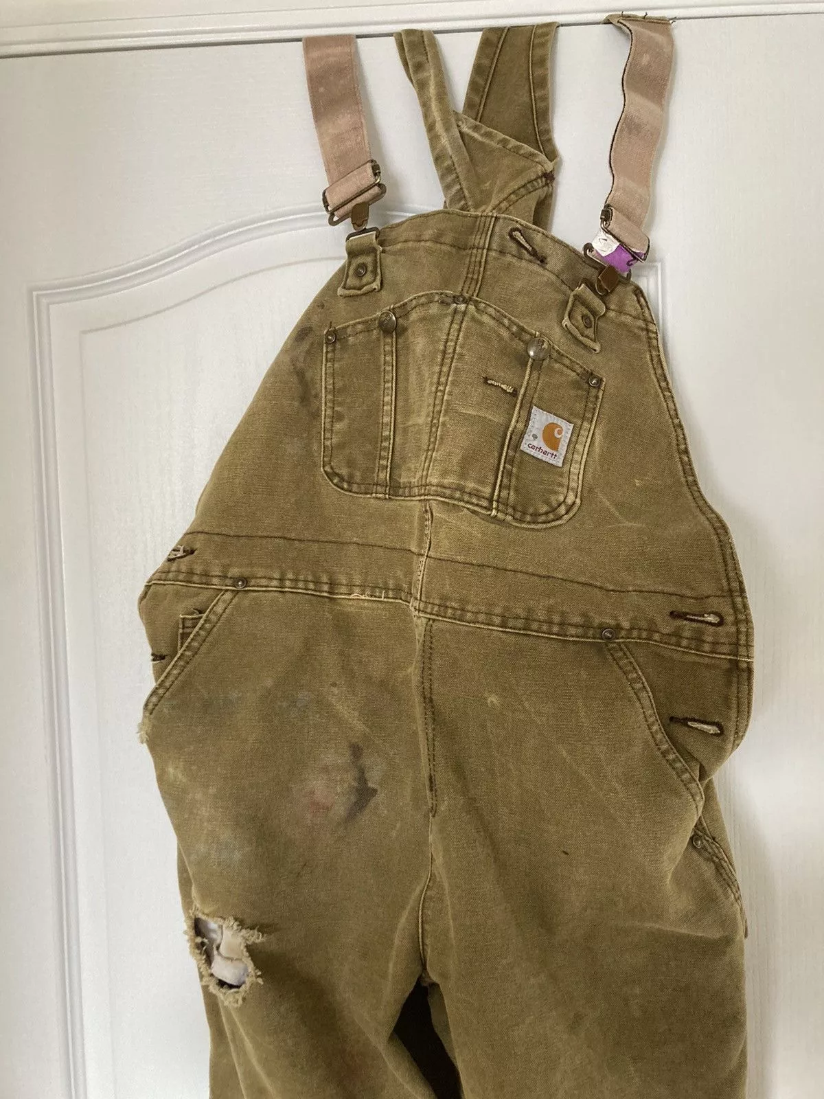 Carhartt Overalls Jumpsuits Carhartt × Vintage Thrashed Carhartt Overall Double Knee Brown