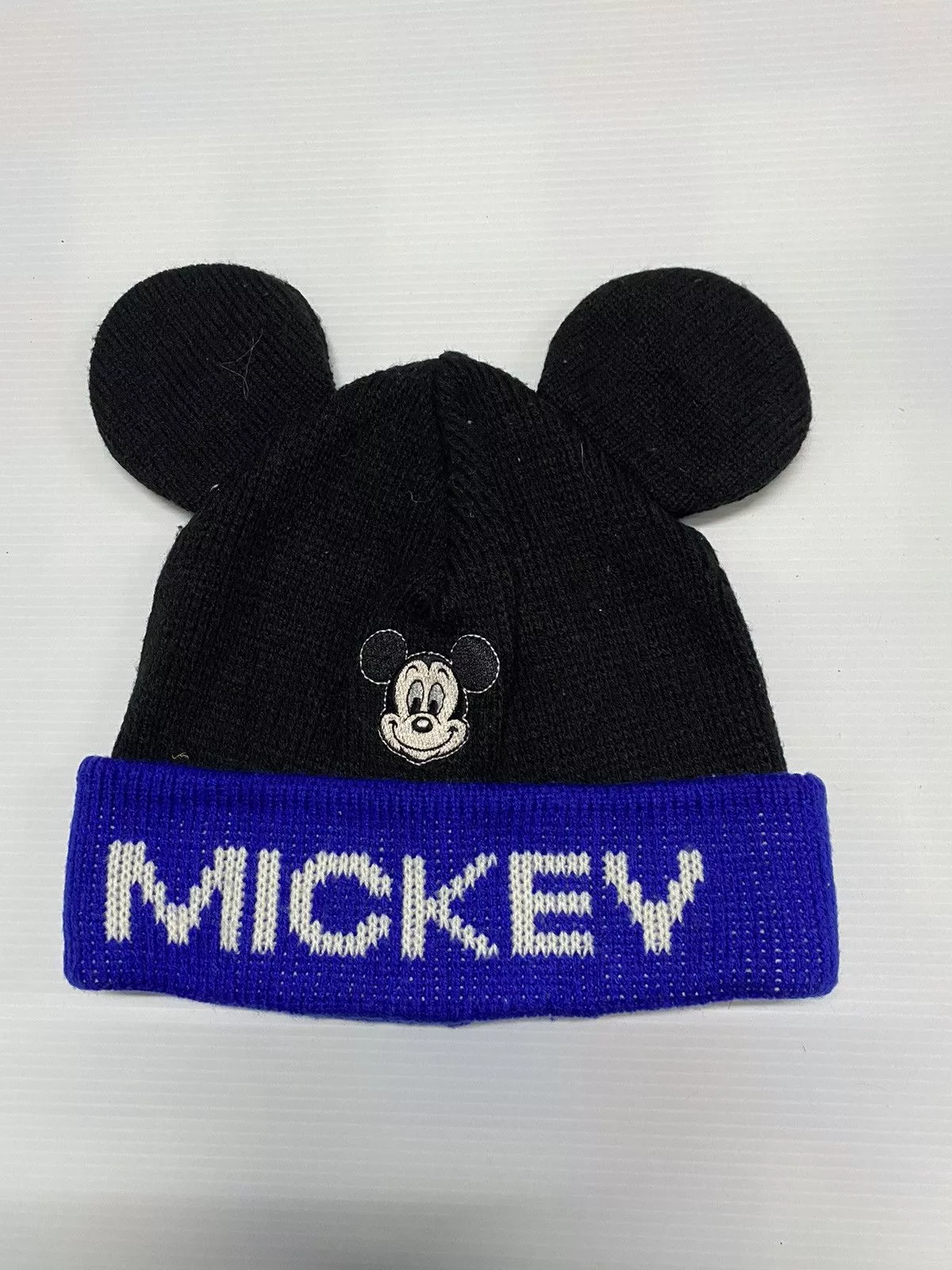 Mickey Mouse Hats Mickey Mouse × Vintage Vintage Mickey Mouse Ear Beanie Hat Black