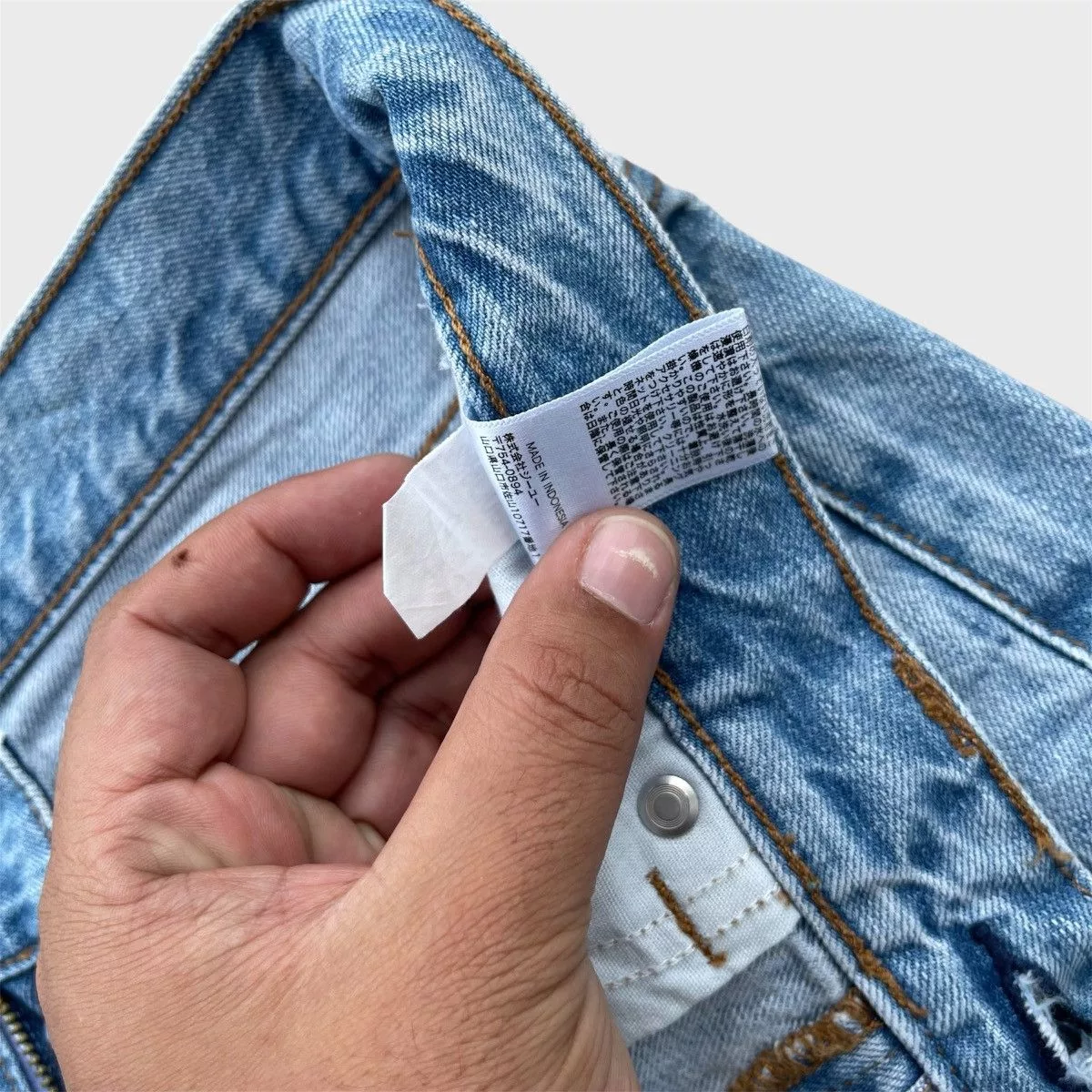 Jean Denim 🔥 Gu Jeans Light Blue Distressed Denim W29 🔥 Streetwear