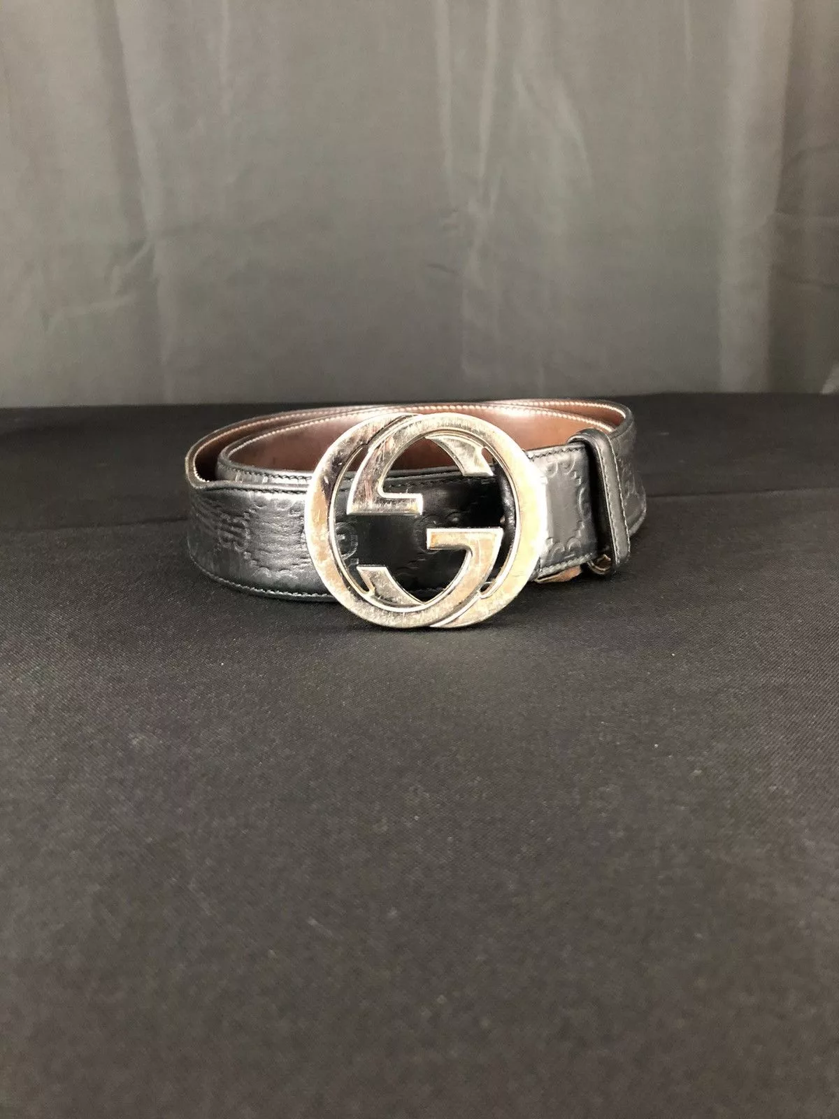 Gucci Belts Gucci WIDE BELT WITH INTERLOCKING G BUCKLE Black