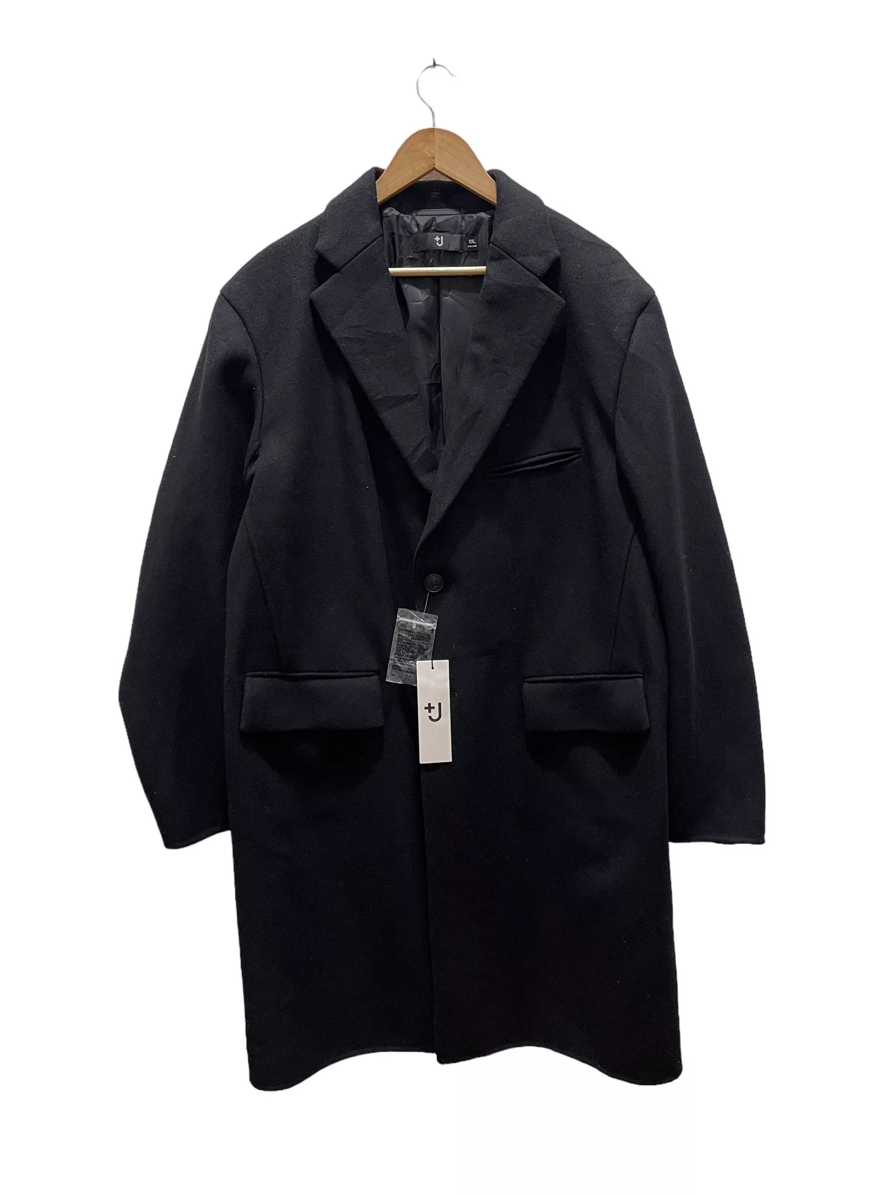 Jil Sander Jackets Jil Sander × Uniqlo J+ Uniqlo Wool Trench Coat Jacket Black
