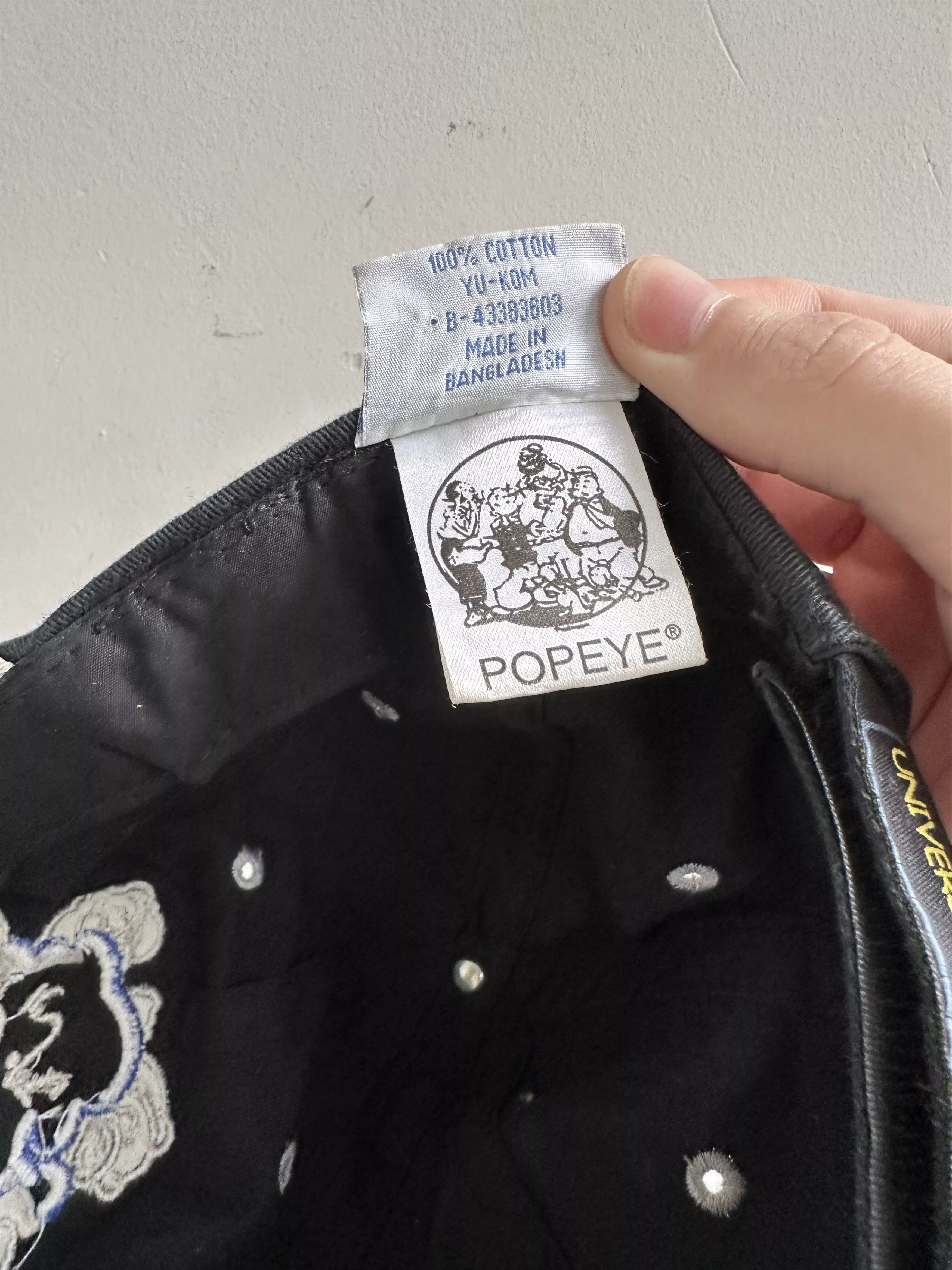 Universal Studios Hats Universal Studios × Vintage Universal Studios Cap vintage Popeye Black