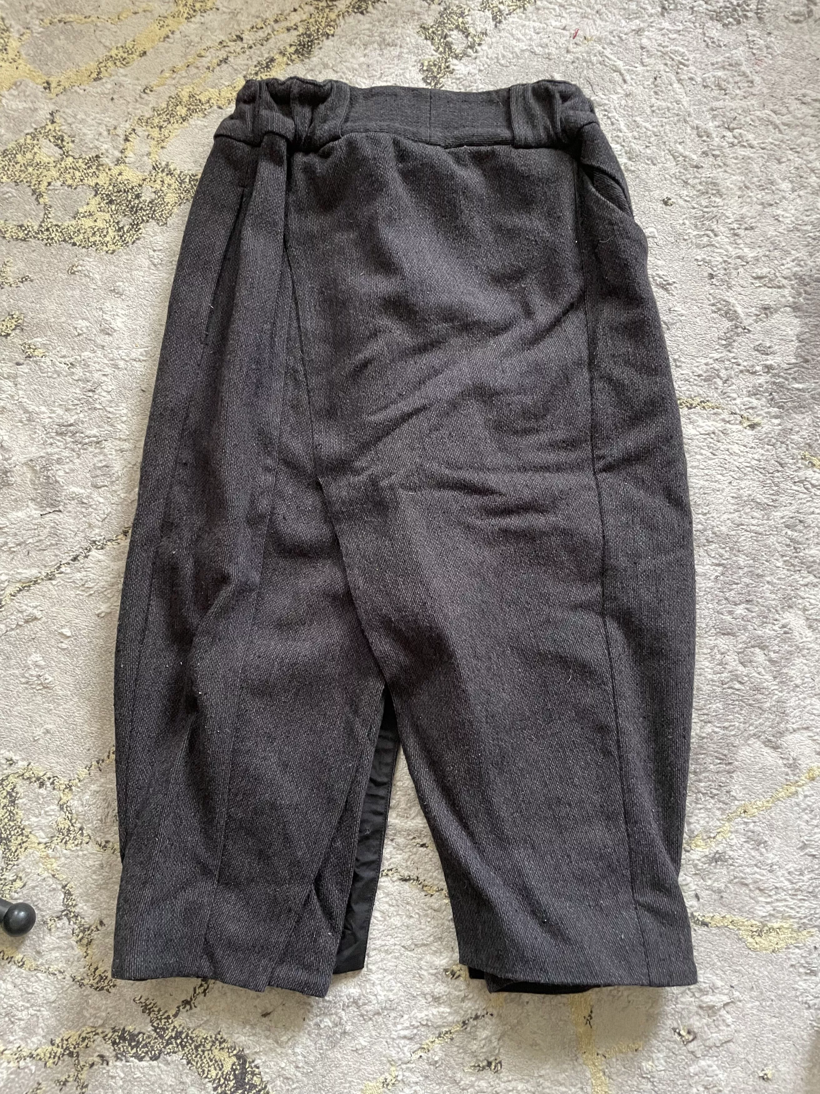 Devoa Casual Pants Devoa Wool Hakama Pants Black