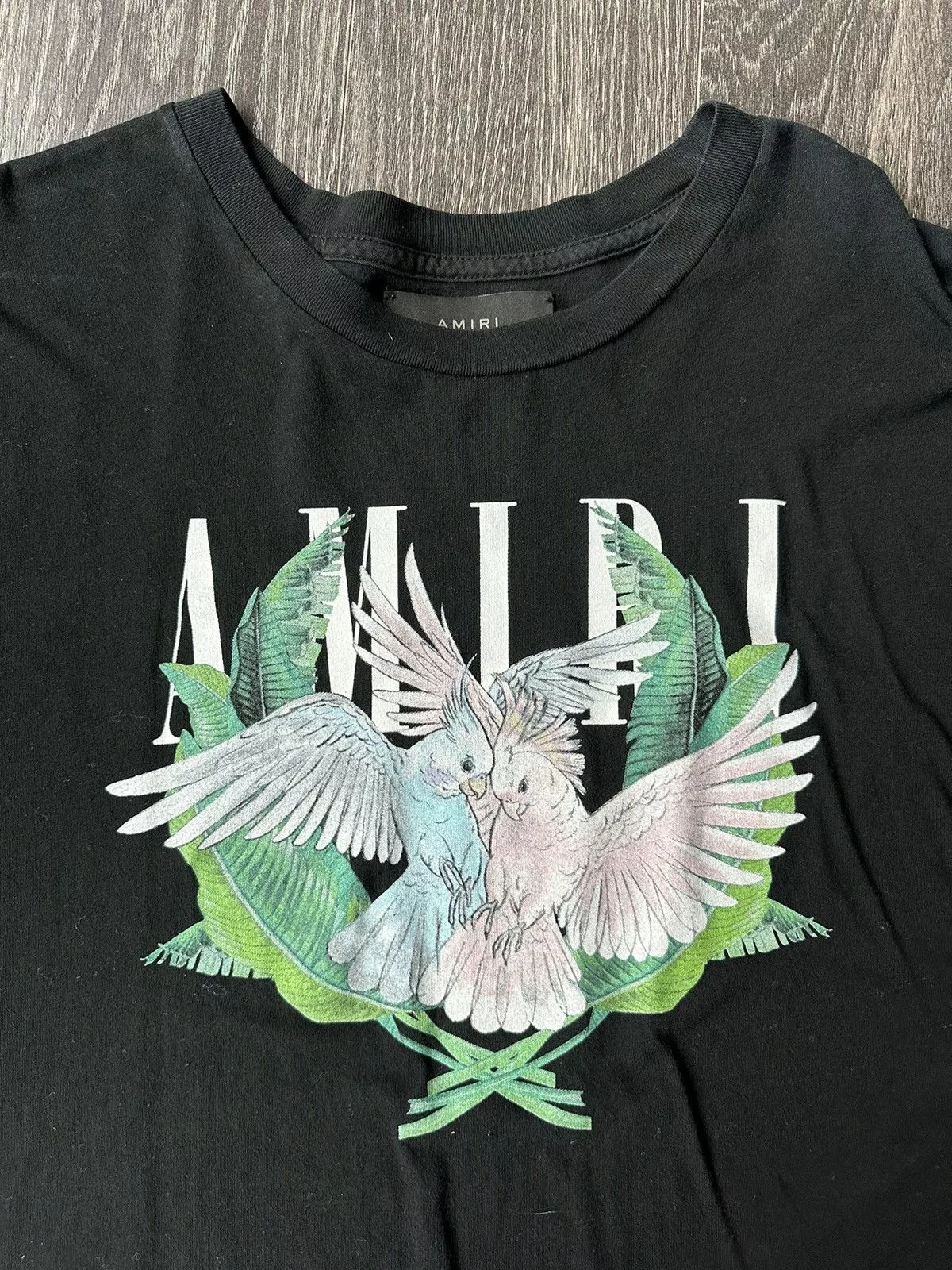 Amiri Short Sleeve T Shirts Amiri Doves Tee Black
