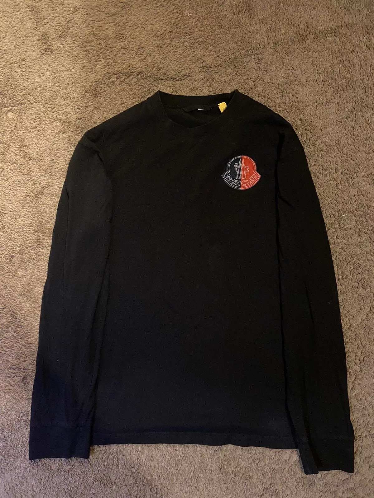 Moncler Long Sleeve T Shirts Moncler 1952 Black Long Sleeve T-Shirt