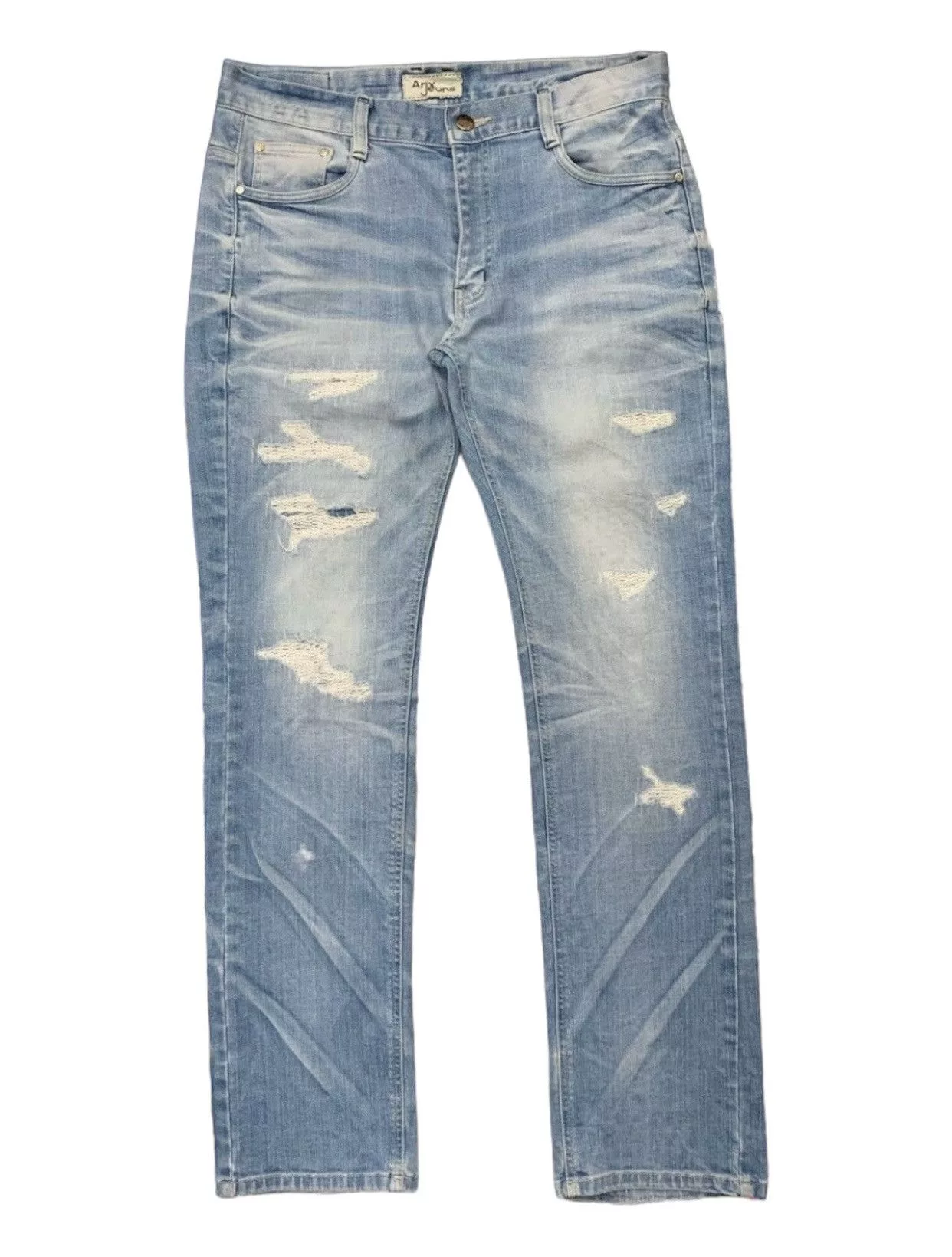 20471120 Denim 20471120 × If Six Was Nine × Japanese Brand Arix Constructed Distressed Denim Pants (AC13) Blue