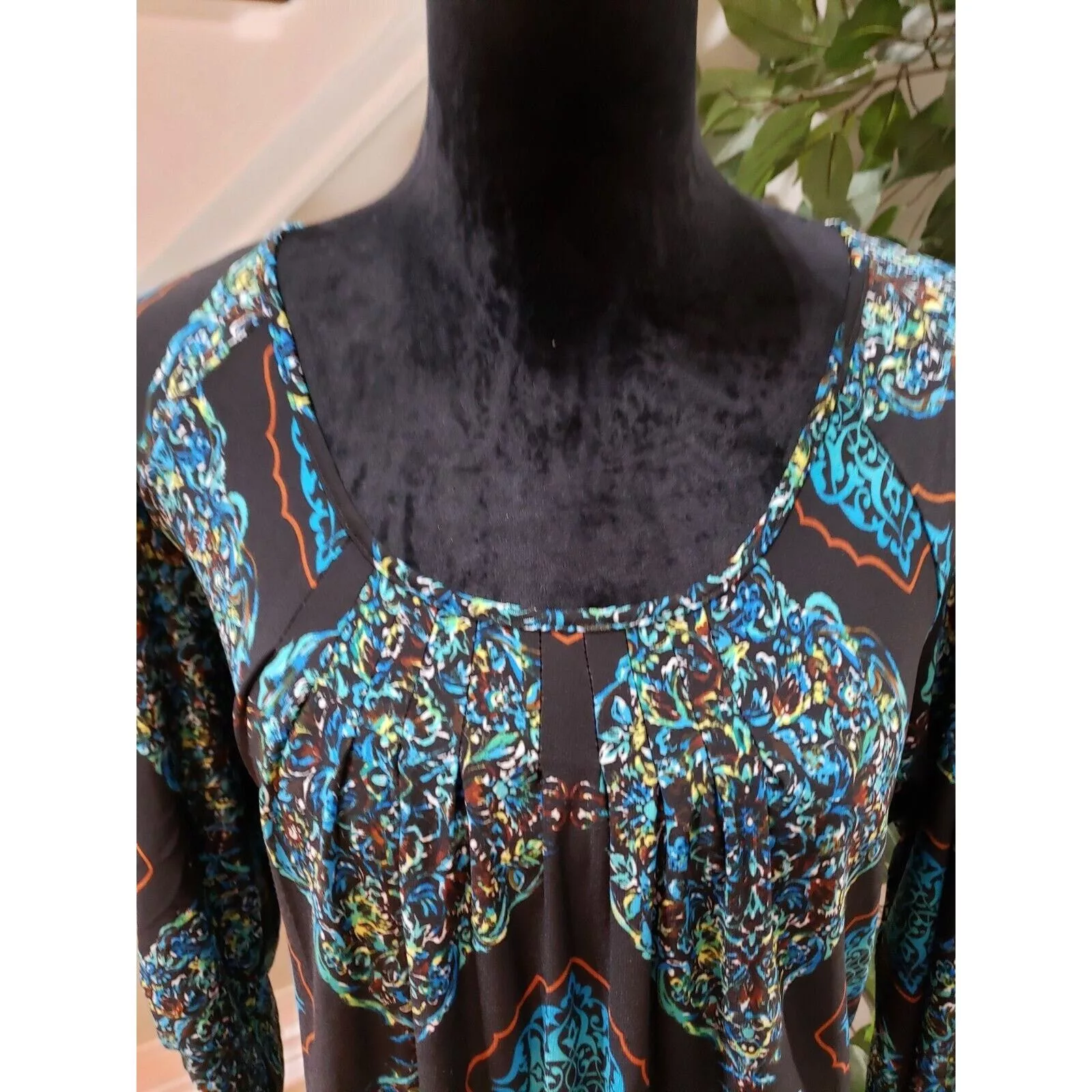 Other Blouses Other Kim Rogers Polyester Round Neck Long Sleeve Top Blouse Large Multi
