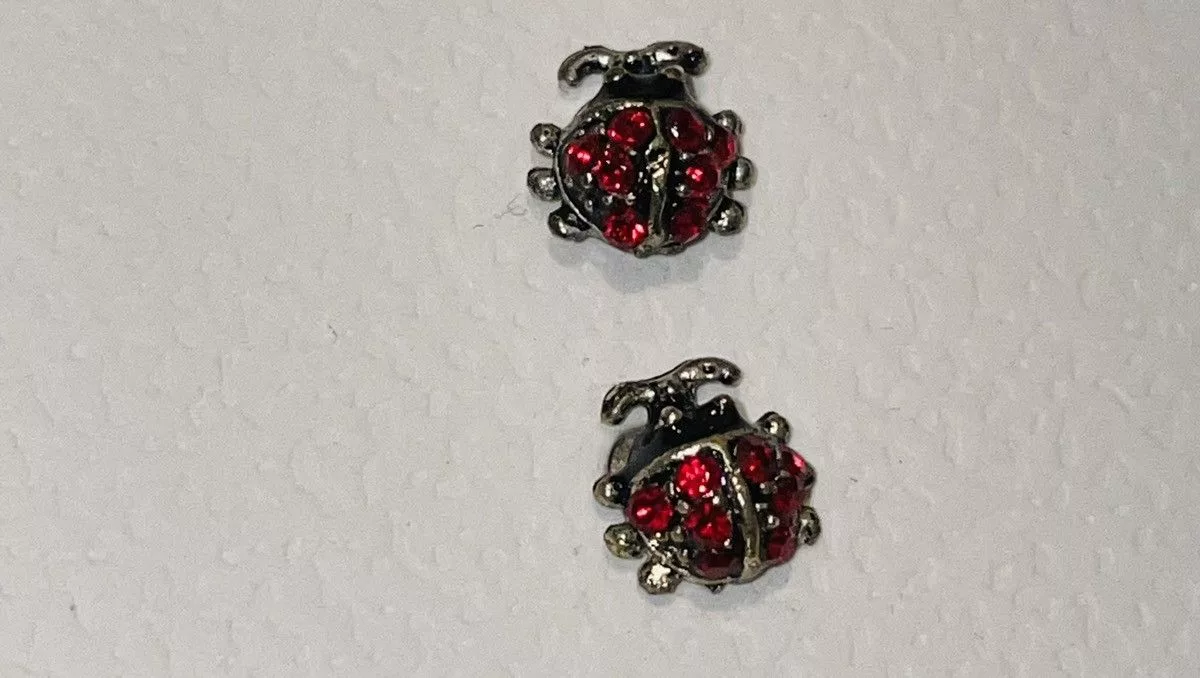 Swarovski Earrings Swarovski Crystal Mini Ladybug Earrings Red