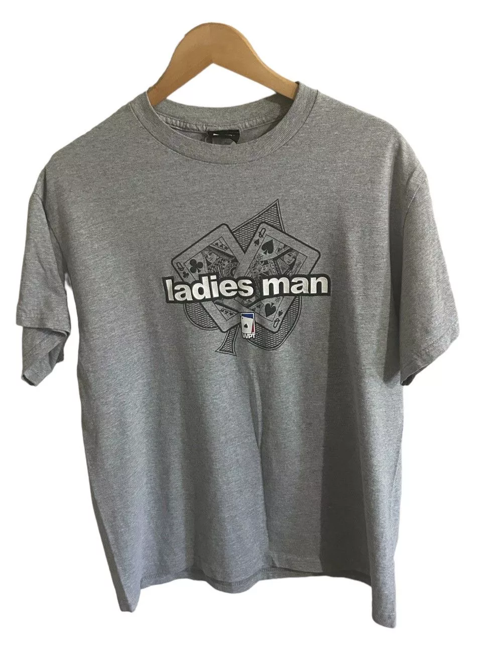 Grailed Short Sleeve T Shirts Grailed × Vintage Vintage World Poker Tour Ladies Man Shirt Gray