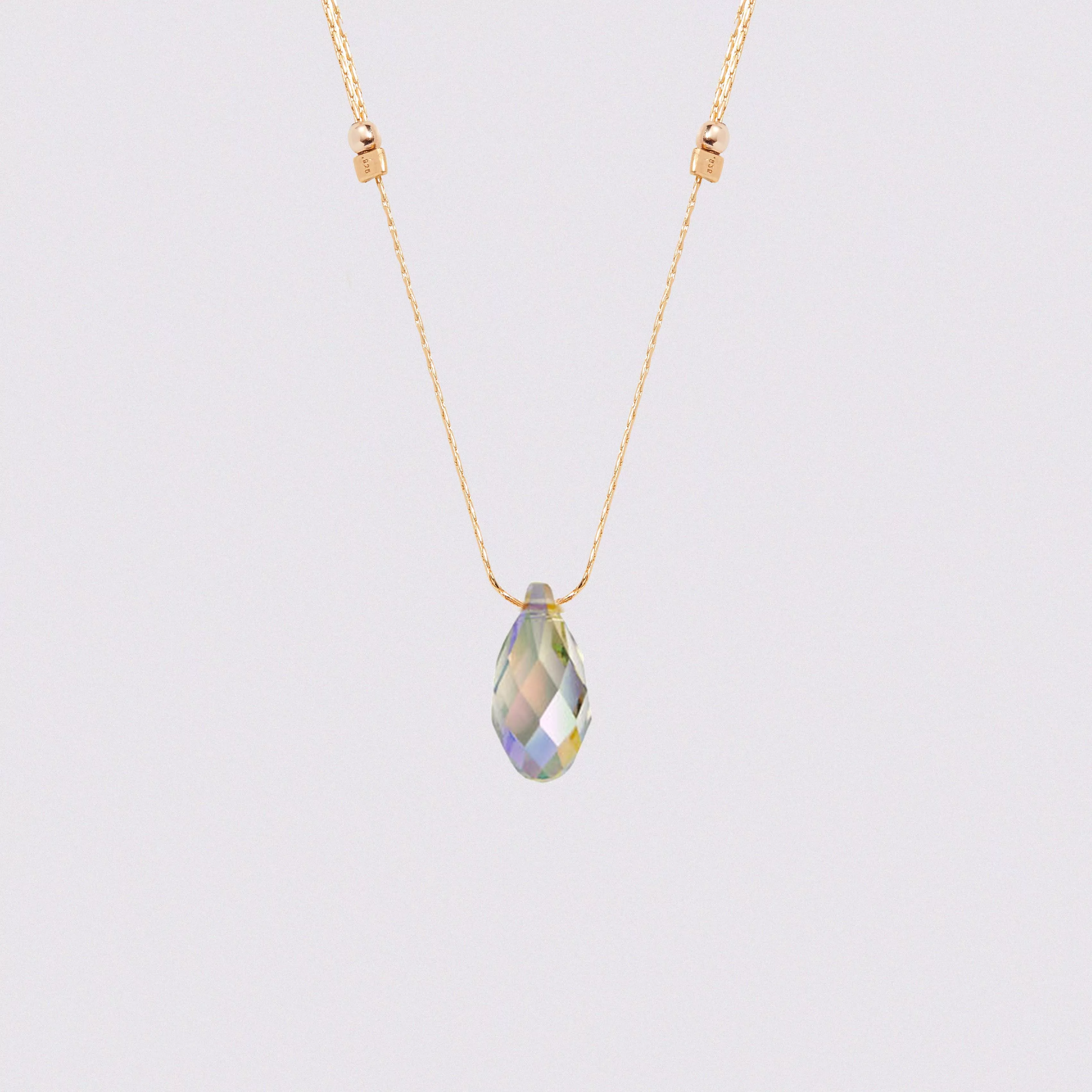 Light Prism Crystal Necklace Chain Sliders