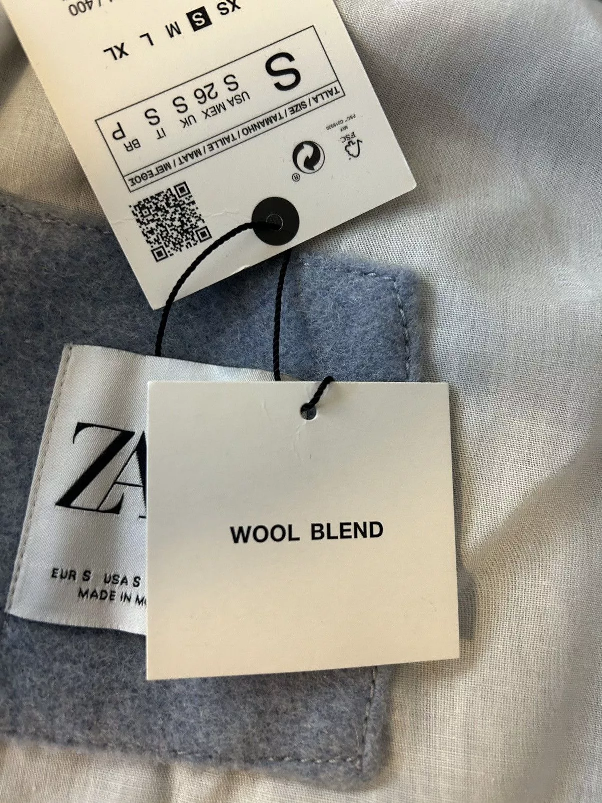 Zara Coats zara wool blend coat Blue