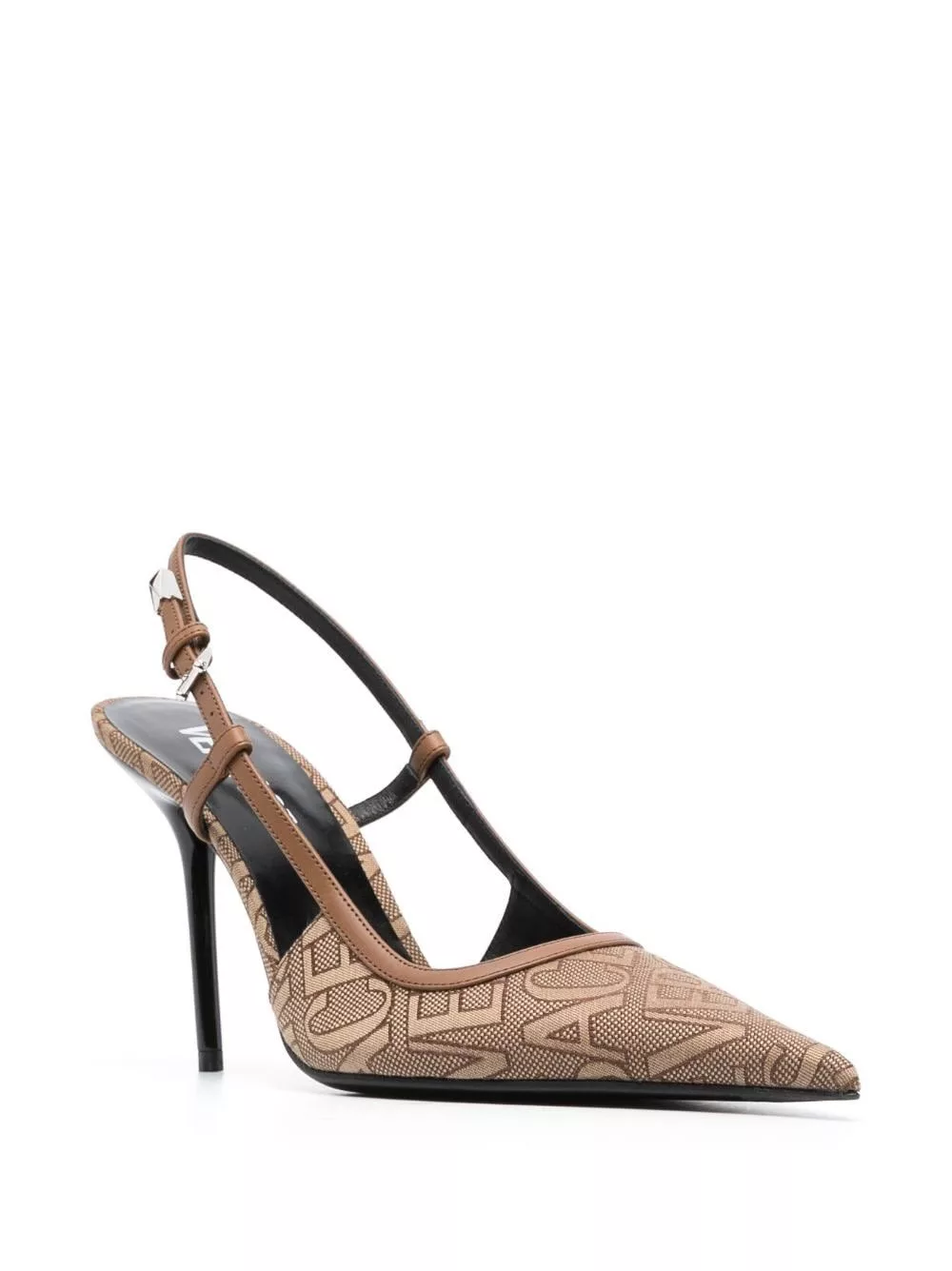 Versace Heels Versace Slingback Leather Pump in brown