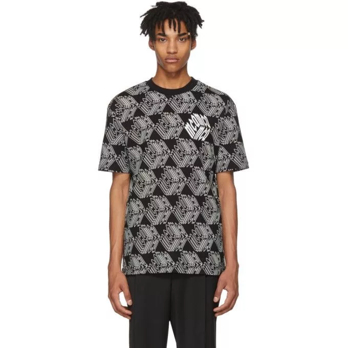 MCQ Short Sleeve T Shirts McQ Black and White all over tee