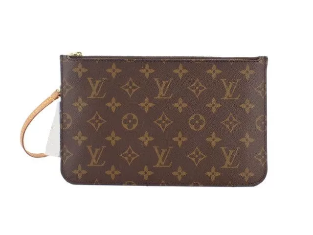 Louis Vuitton Clutches Louis Vuitton Neverfull MM Monogram Canvas Brown Pochette