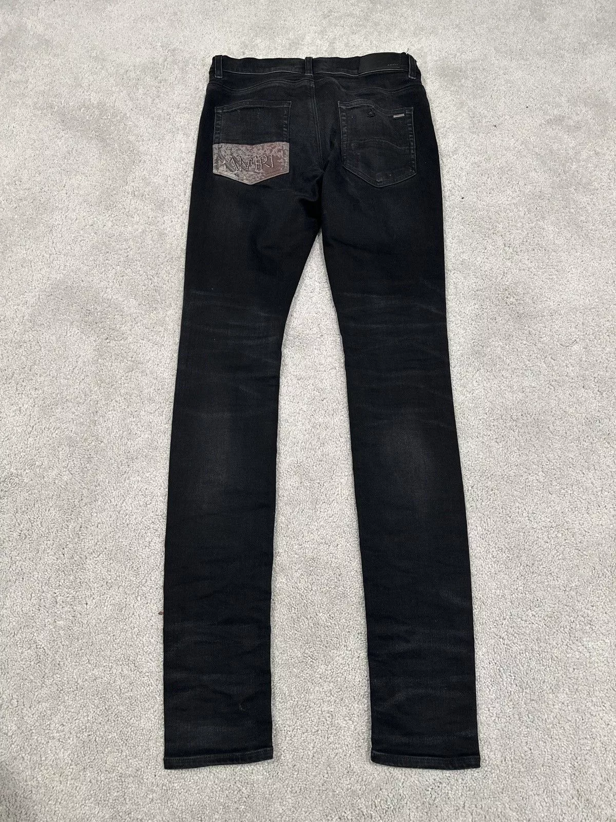 Amiri Denim Amiri Hibiscus Art Patch Jeans Black