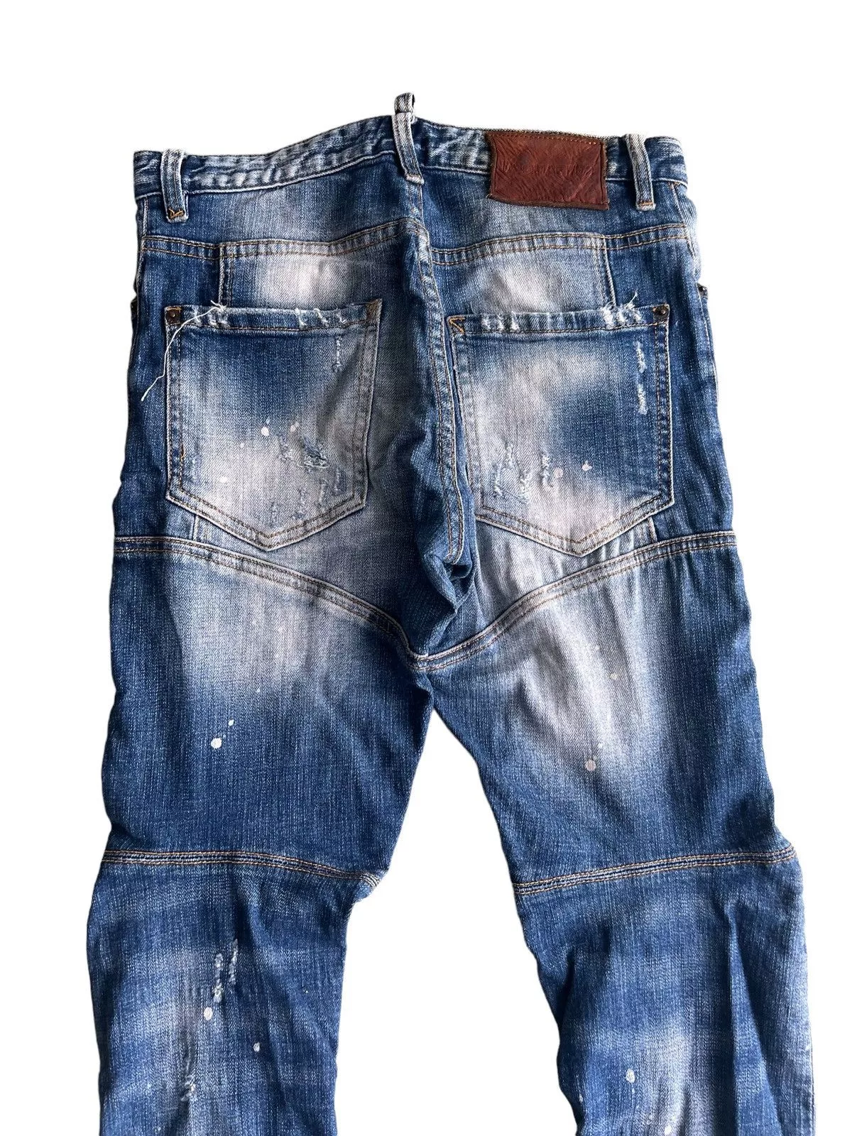 Dsquared2 Denim Dsquared2 × Purple DSQUARED2 Beautiful Patchwork Distressed Skinny Biker Jean Blue