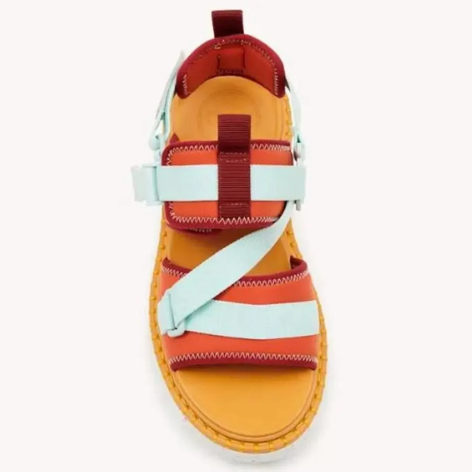 Chloe Sandals Chloe o1loc1c0624 CHC22 Lilli Flat Sandals in Multicolor