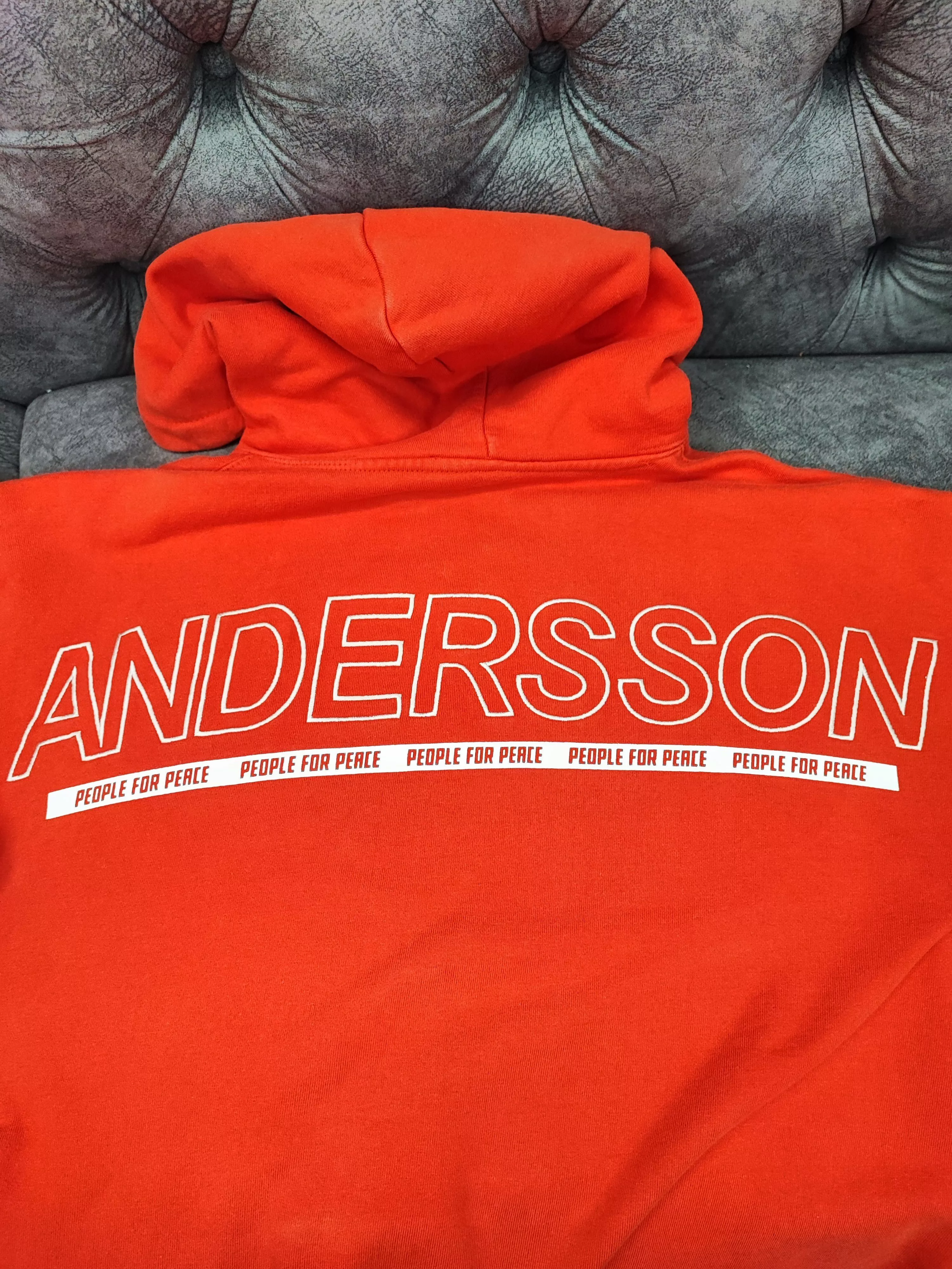 Andersson Bell Sweatshirts Hoodies Andersson Bell embroidered Spellout Oversized Hoodie Orange Avant-Garde