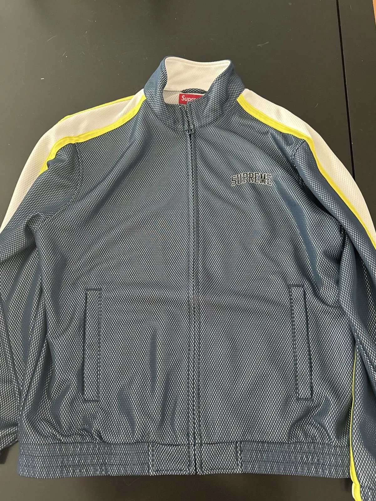 Supreme Light Jackets Supreme Bonded Mesh Track Jacket Blue