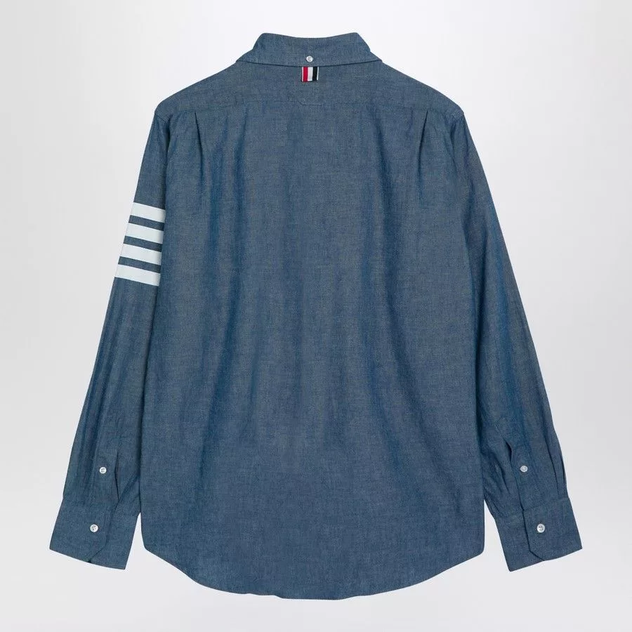 Thom Browne Shirts Button Ups Thom Browne o1d2blof0724 Cotton Button-down Shirt in Blue