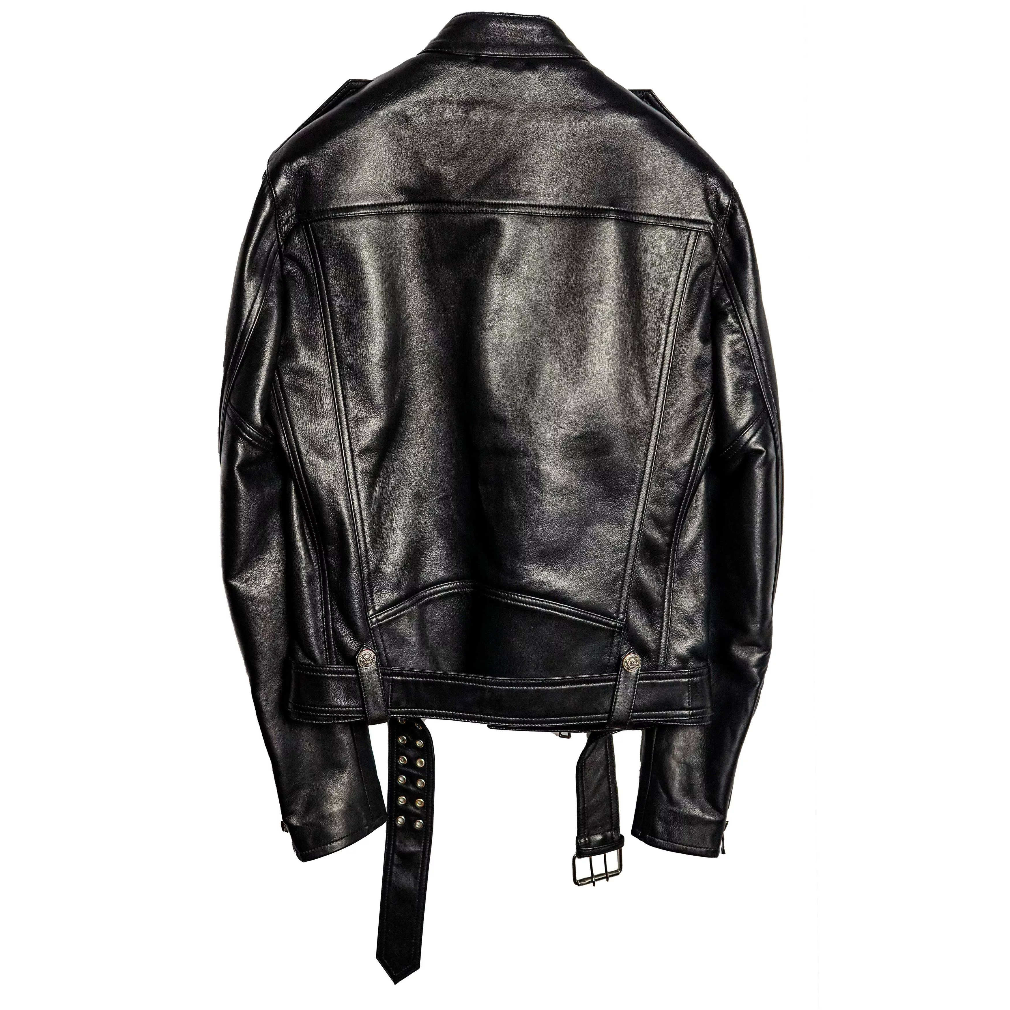 Balmain Jackets BALMAIN Calfskin biker jacket Black