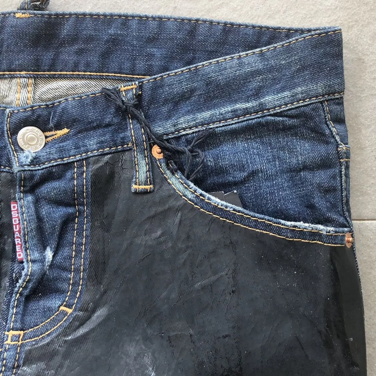 Dsquared2 Denim Dsquared2 slim-fit denim half black painted Blue